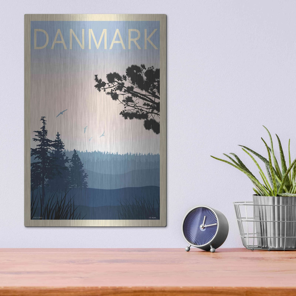'Pine Forest' by Incado – Metal Wall Art, 12x16 room view