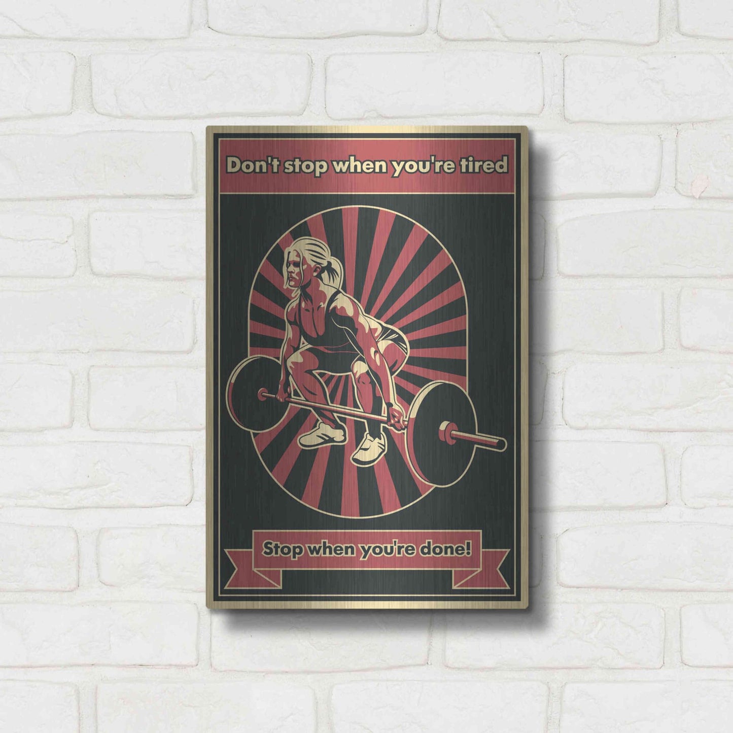 Luxe Metal Art 'Gym Motivation' Metal Wall Art,12x16