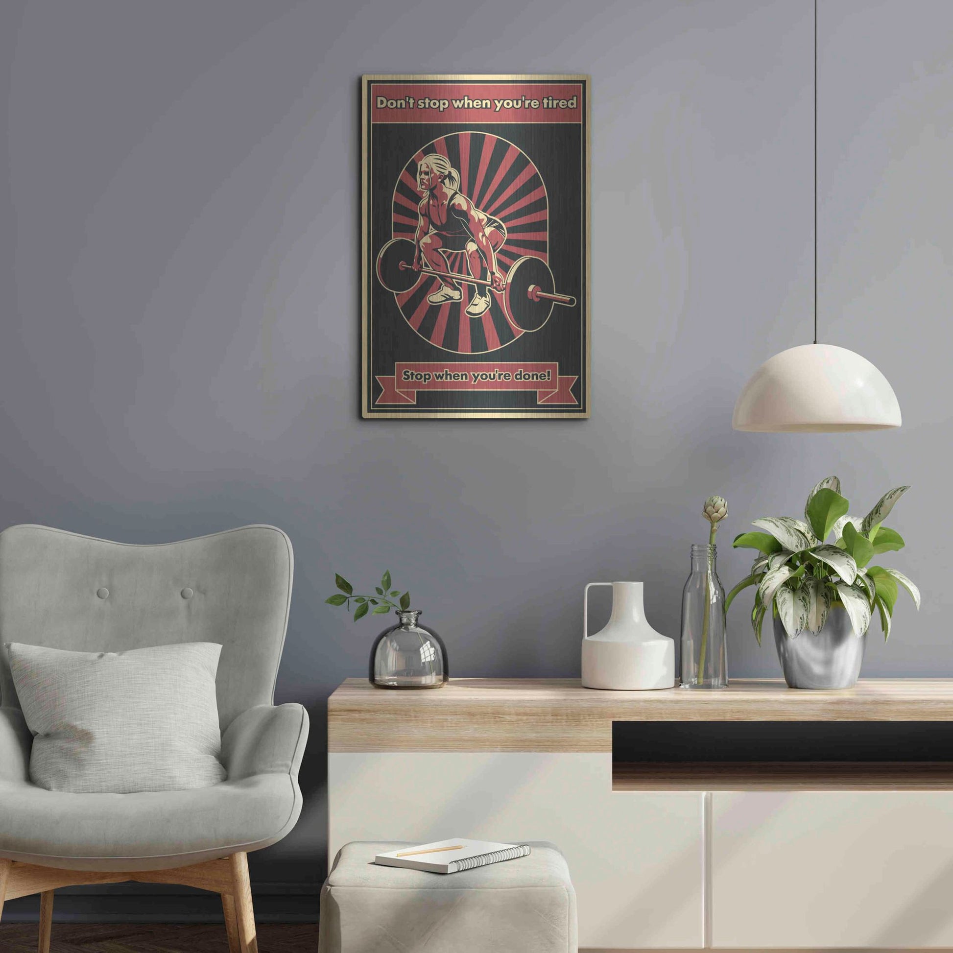 Luxe Metal Art 'Gym Motivation' Metal Wall Art,16x24