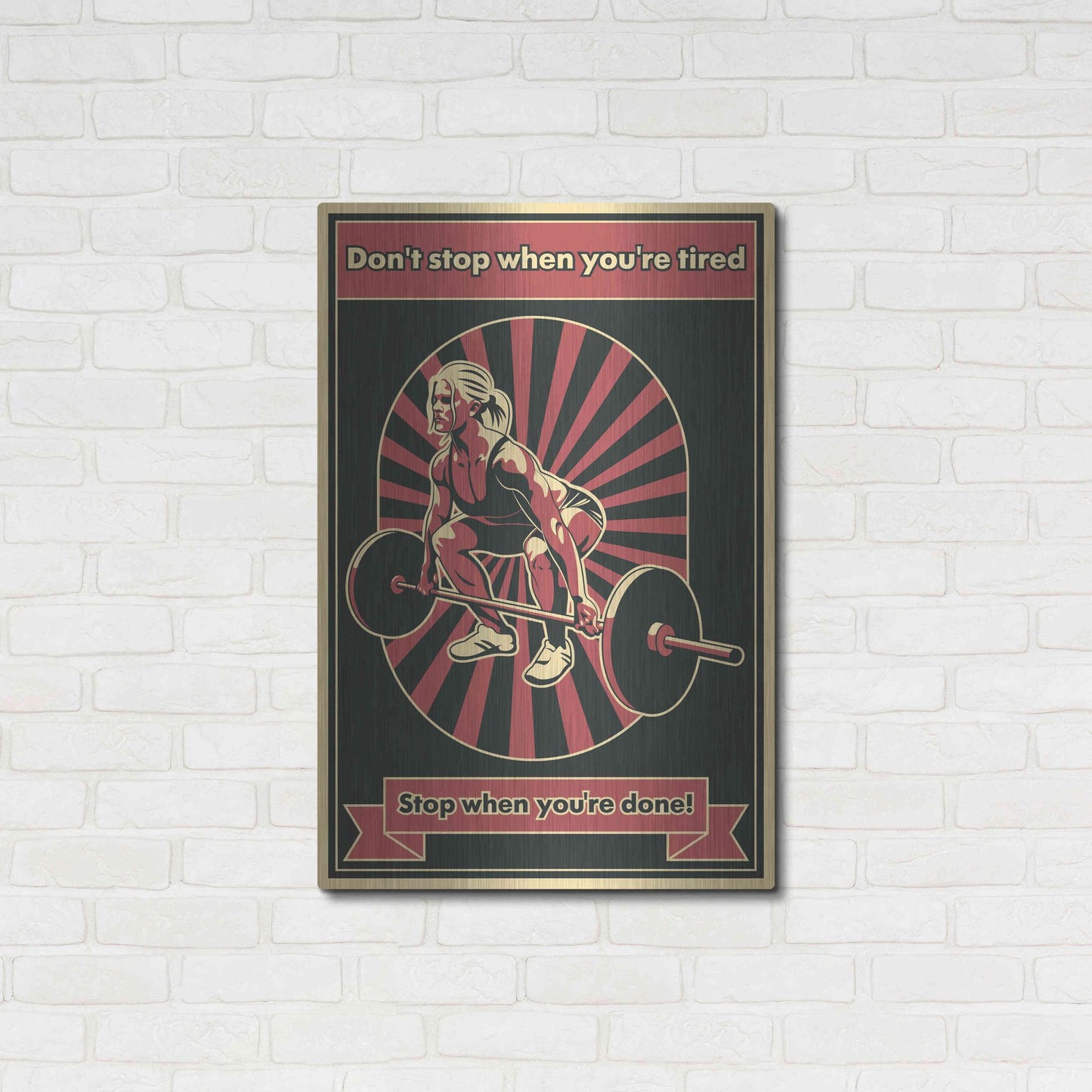 Luxe Metal Art 'Gym Motivation' Metal Wall Art,24x36