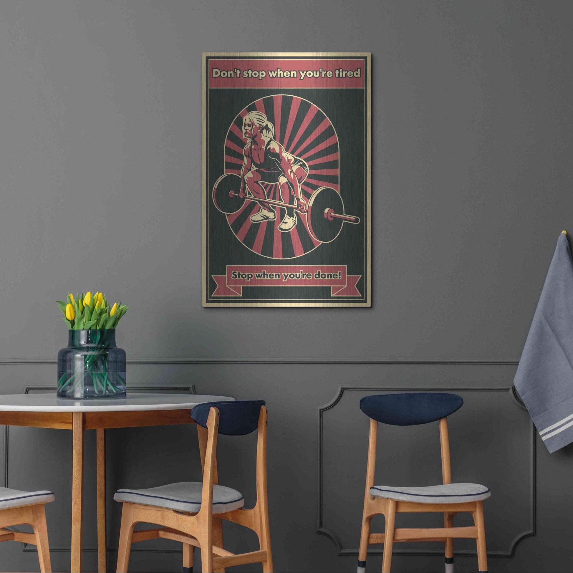 Luxe Metal Art 'Gym Motivation' Metal Wall Art,24x36