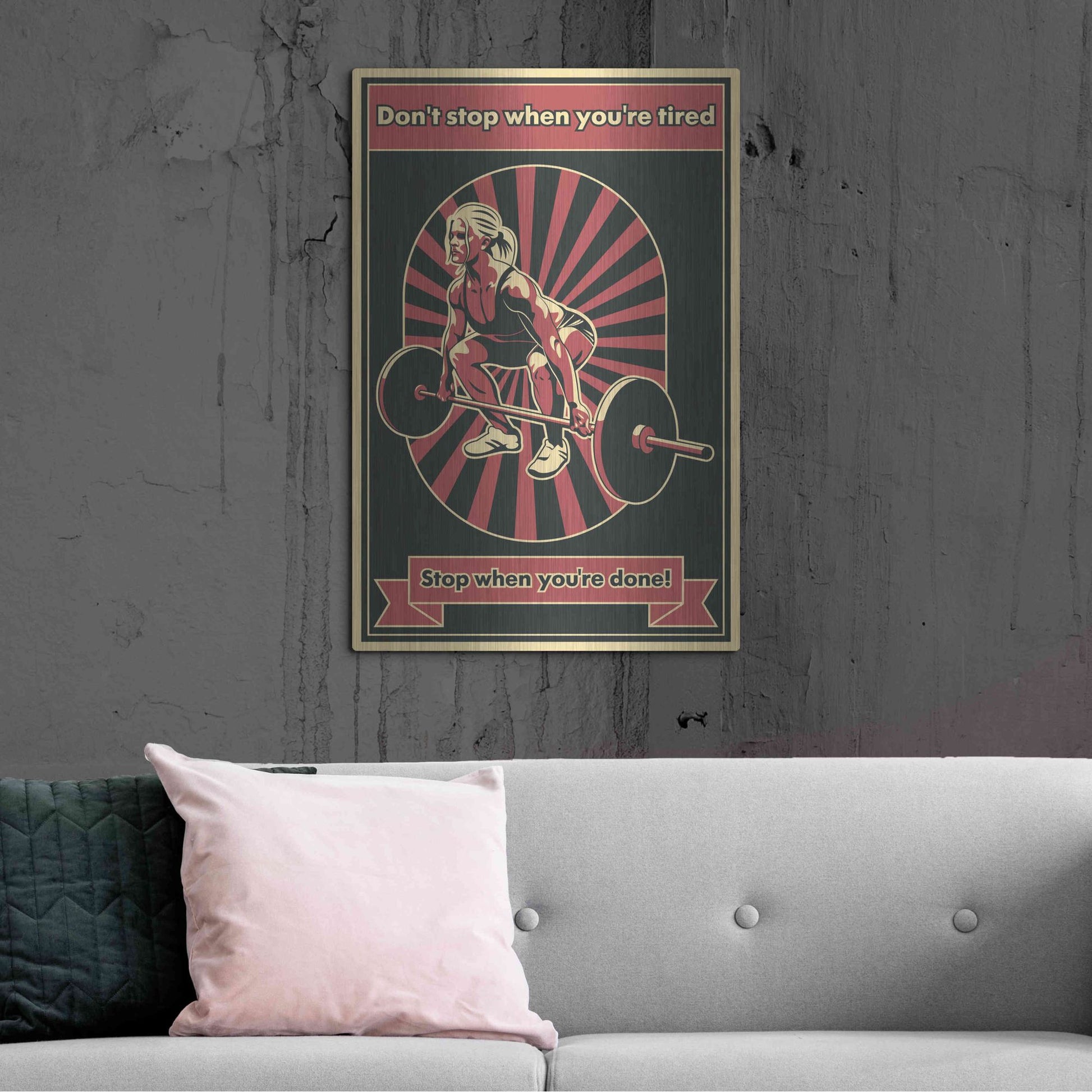 Luxe Metal Art 'Gym Motivation' Metal Wall Art,24x36