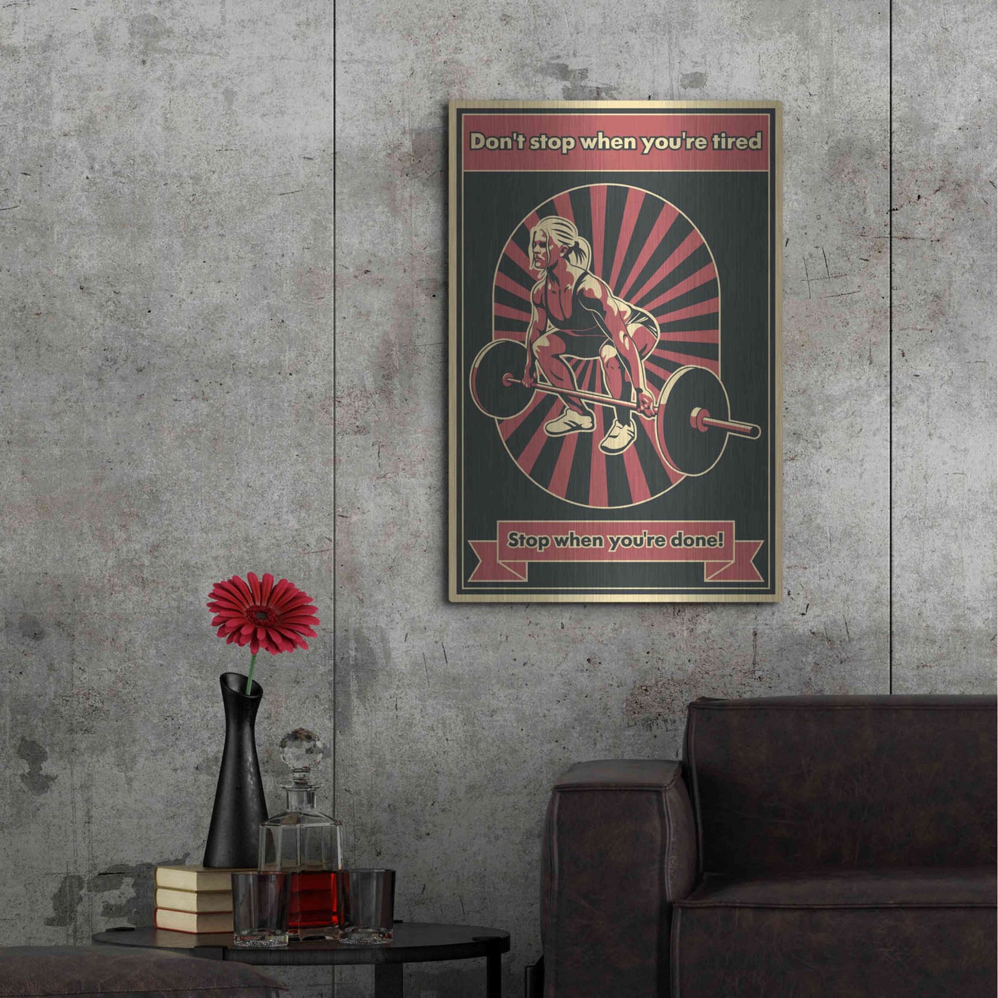 Luxe Metal Art 'Gym Motivation' Metal Wall Art,24x36