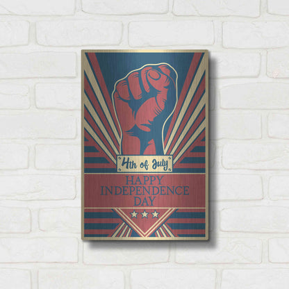 Luxe Metal Art 'Independence Day Fist' Metal Wall Art,12x16