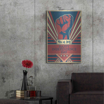 Luxe Metal Art 'Independence Day Fist' Metal Wall Art,24x36