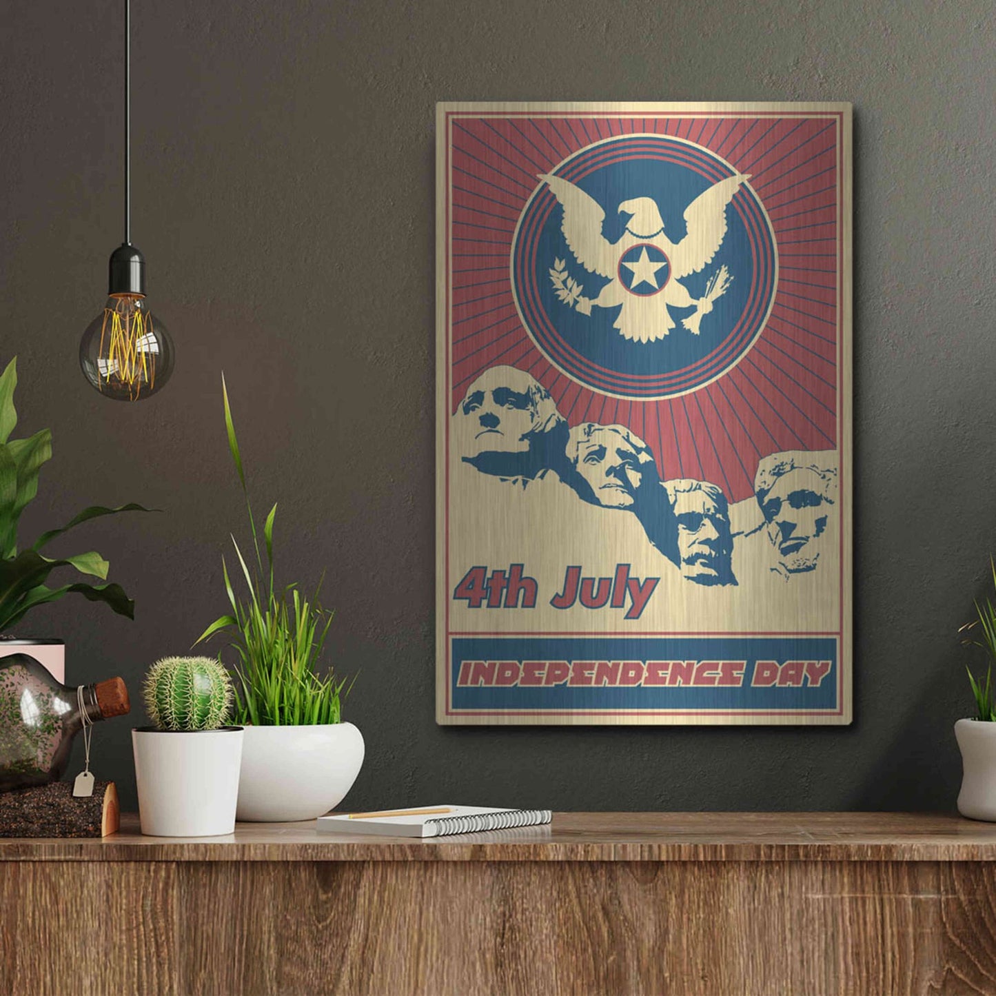 Luxe Metal Art 'Independence Day Rushmore' Metal Wall Art,12x16