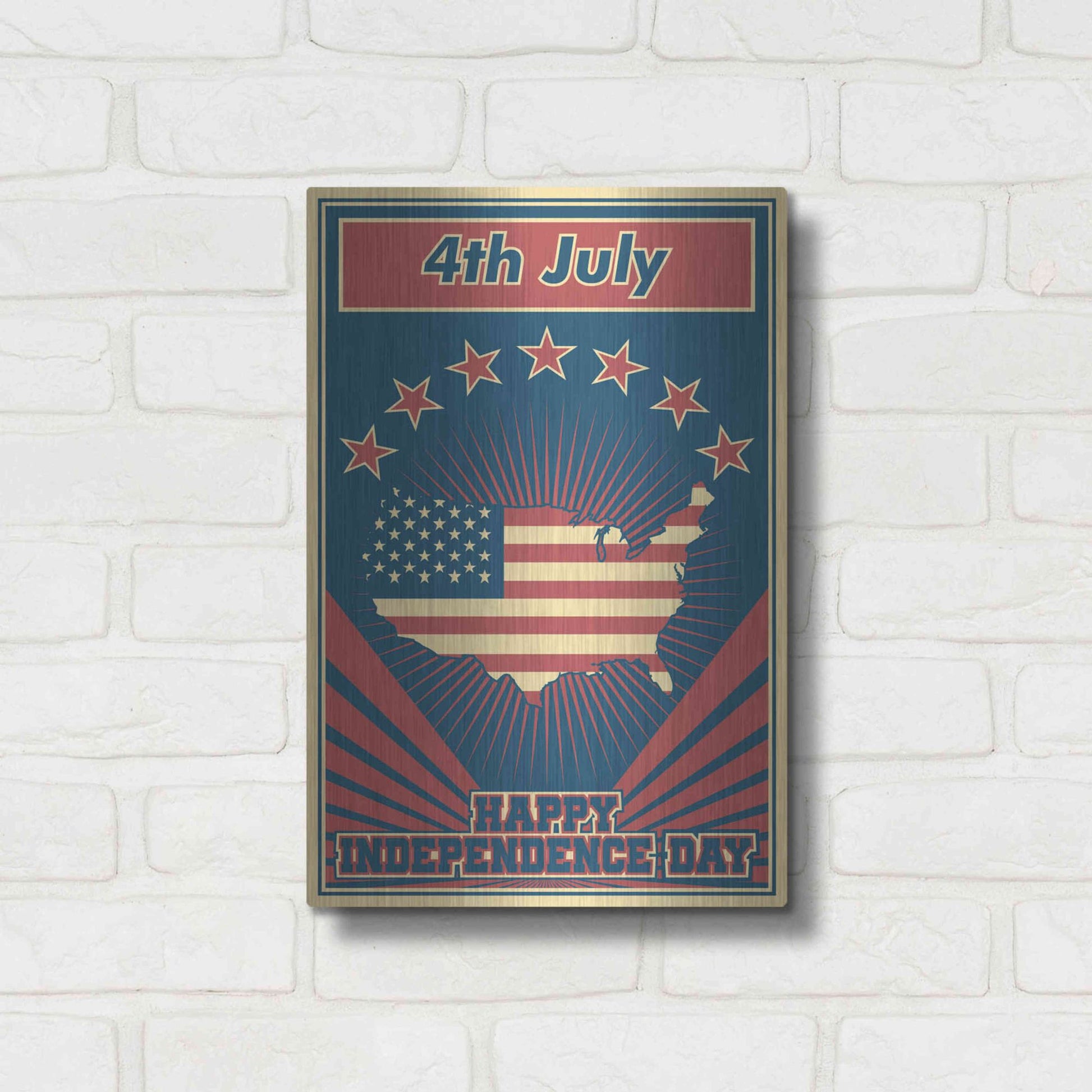 Luxe Metal Art 'Independence Day USA' Metal Wall Art,12x16