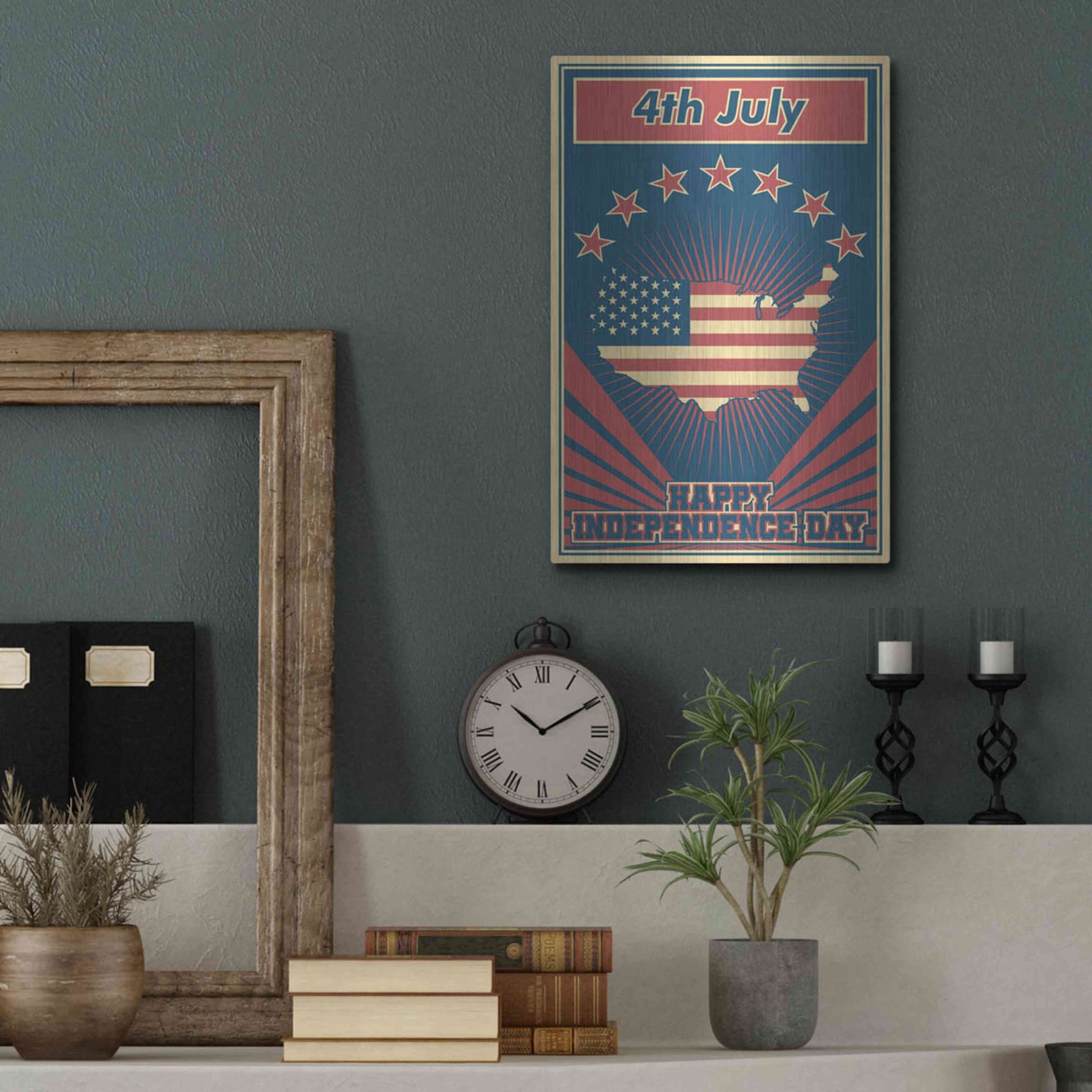 Luxe Metal Art 'Independence Day USA' Metal Wall Art,12x16