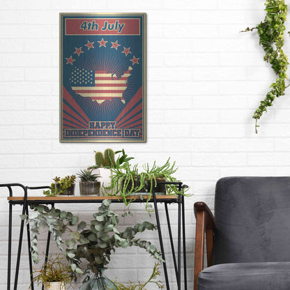 Luxe Metal Art 'Independence Day USA' Metal Wall Art,12x16