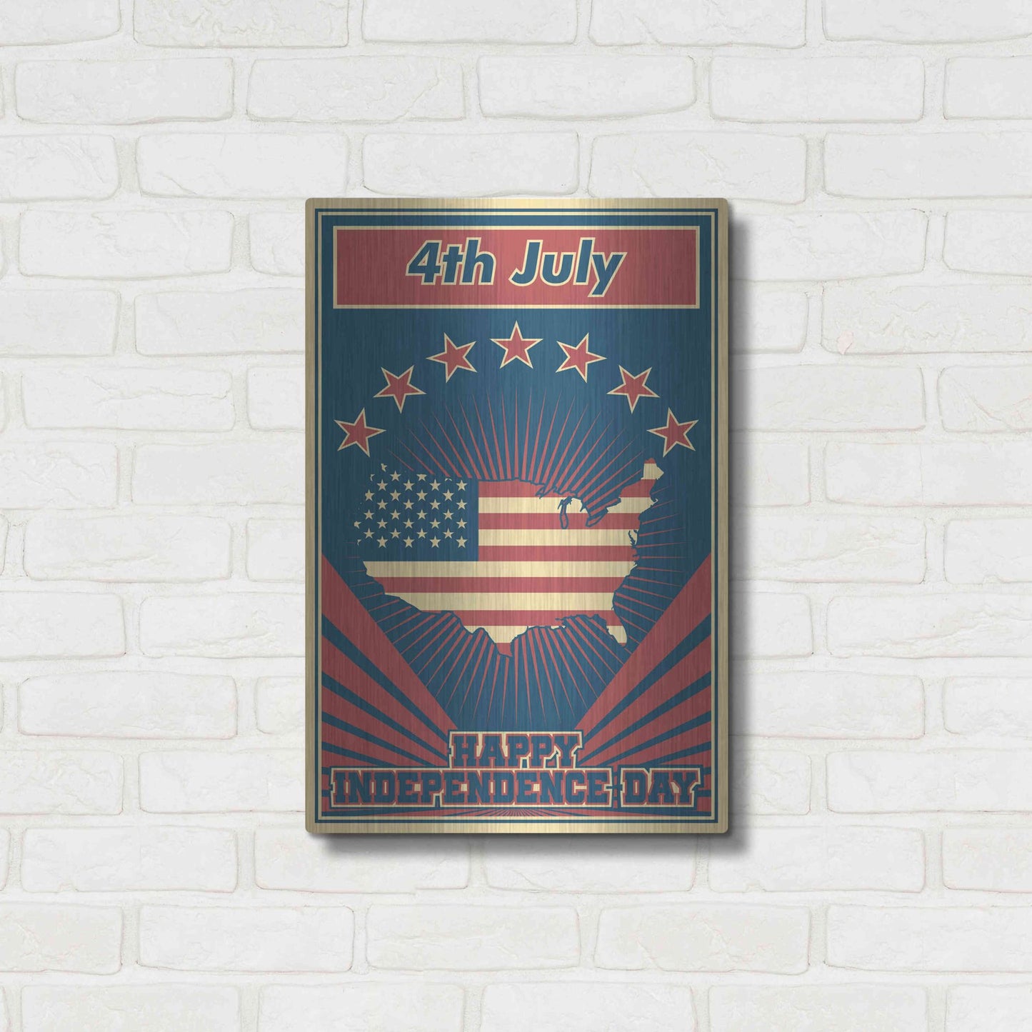 Luxe Metal Art 'Independence Day USA' Metal Wall Art,16x24