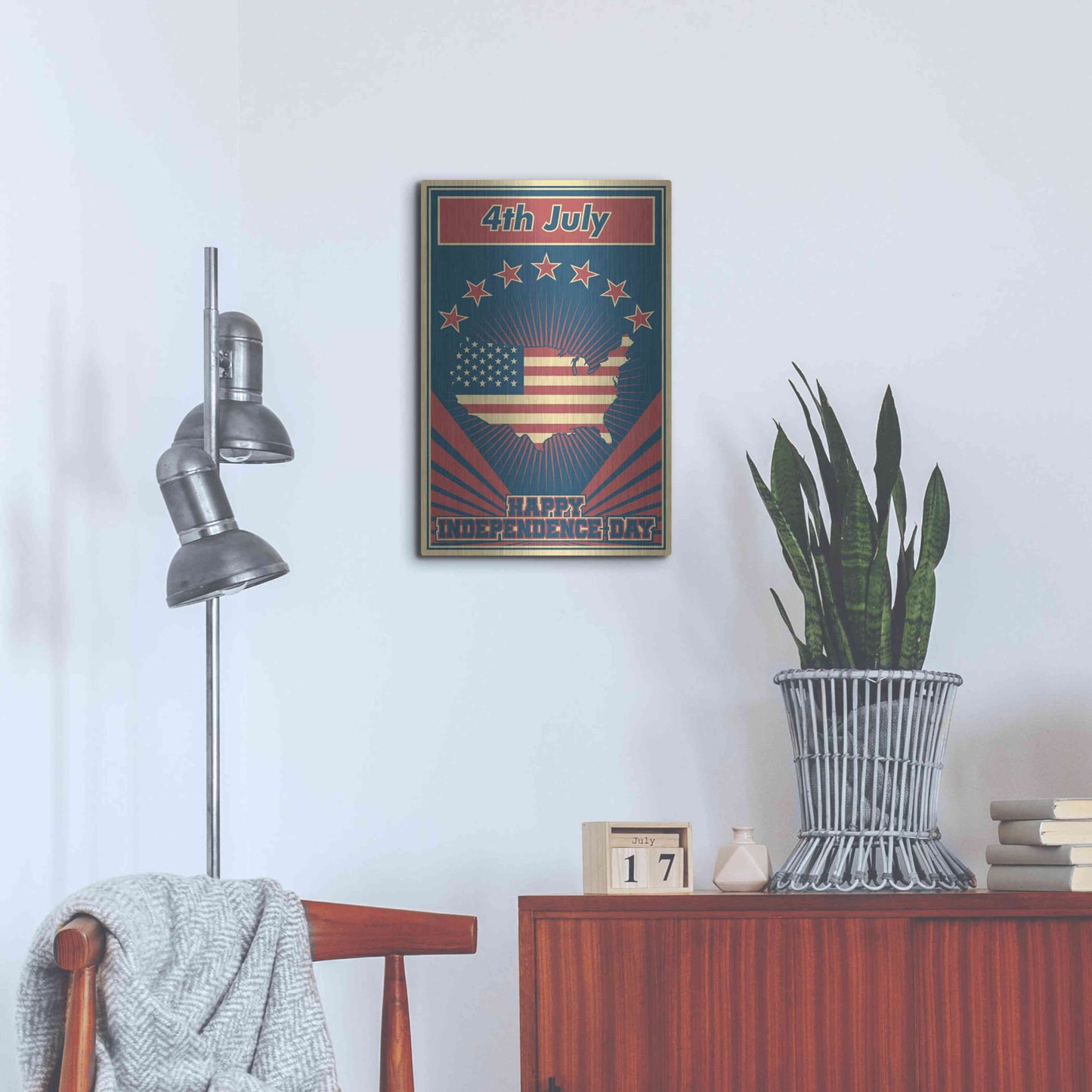 Luxe Metal Art 'Independence Day USA' Metal Wall Art,16x24