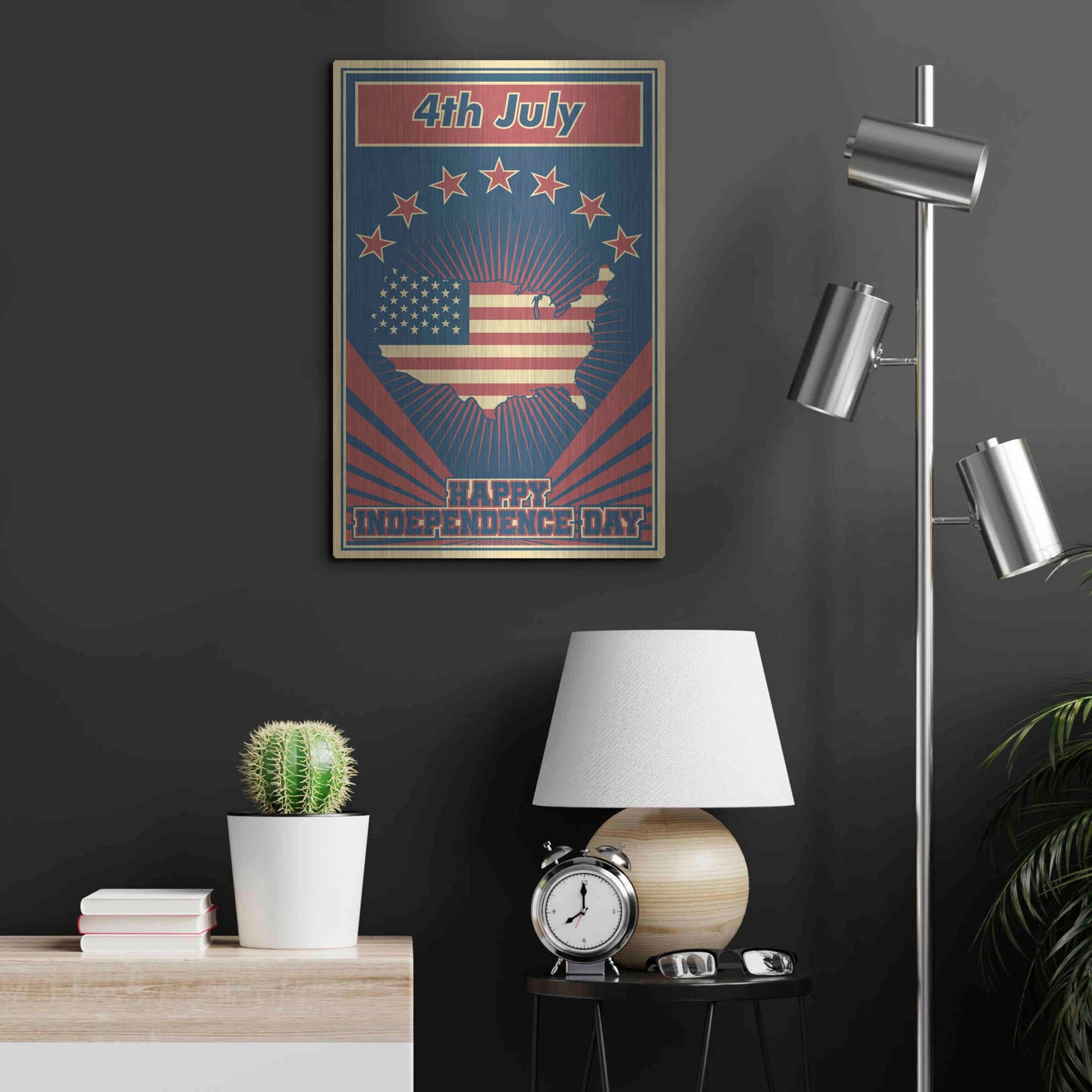 Luxe Metal Art 'Independence Day USA' Metal Wall Art,16x24