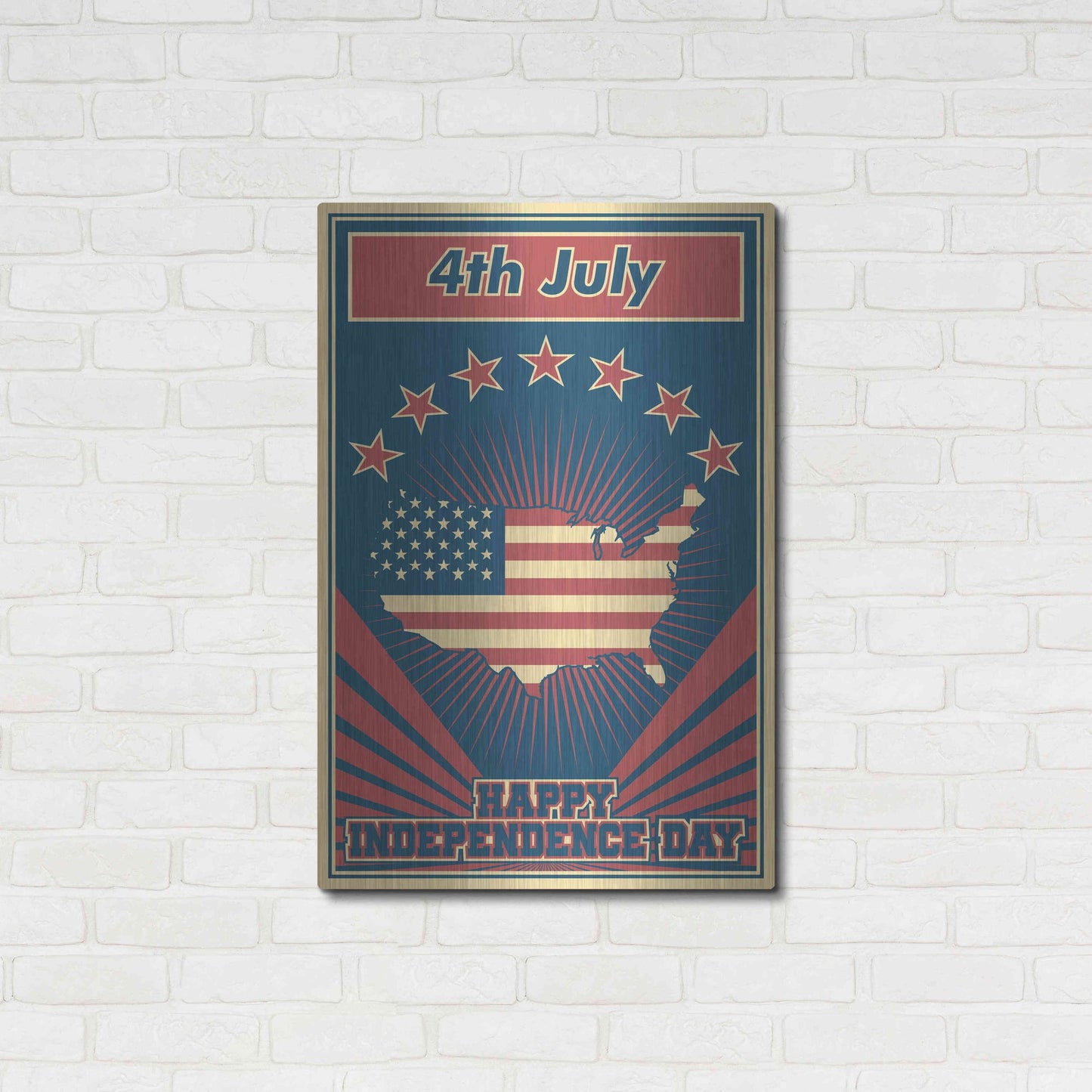 Luxe Metal Art 'Independence Day USA' Metal Wall Art,24x36