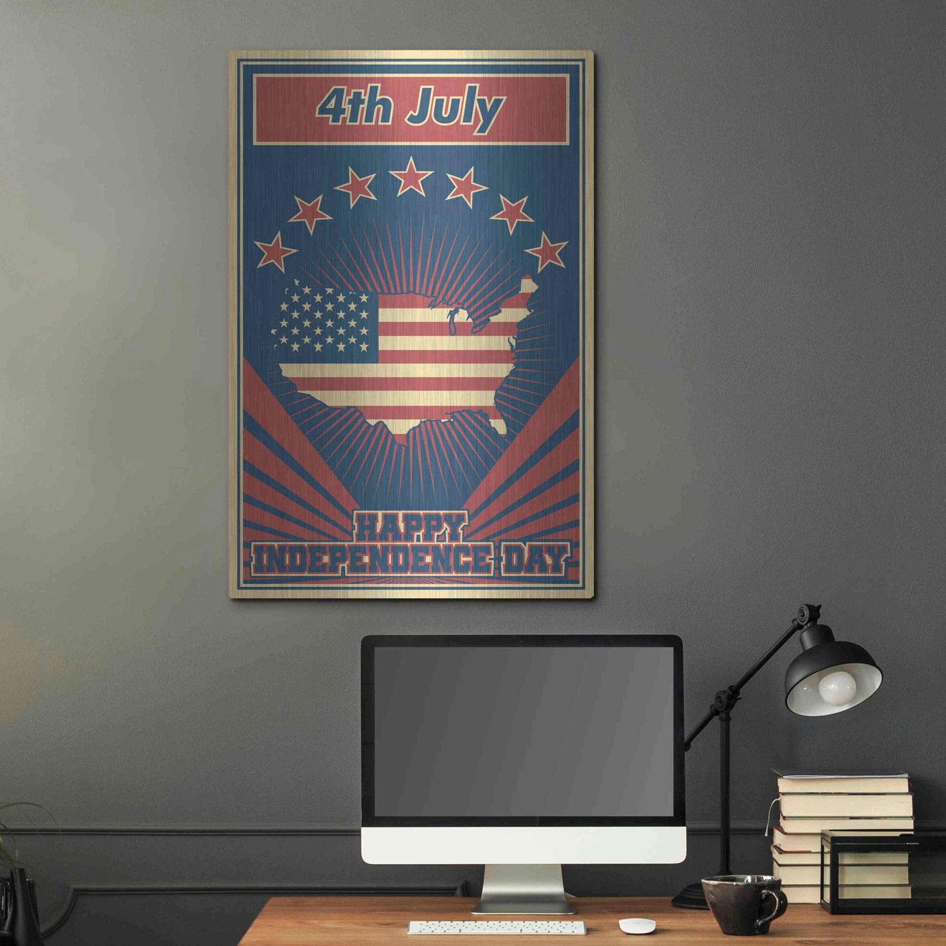 Luxe Metal Art 'Independence Day USA' Metal Wall Art,24x36