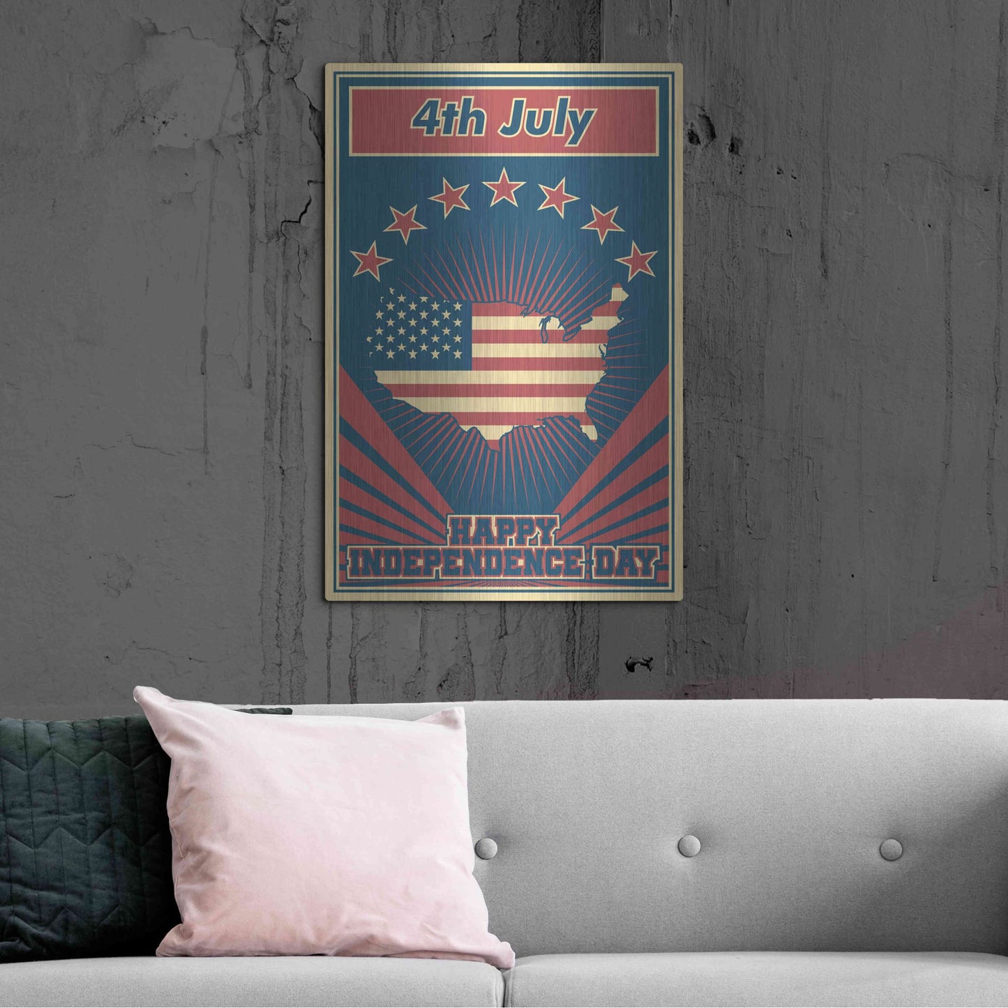 Luxe Metal Art 'Independence Day USA' Metal Wall Art,24x36