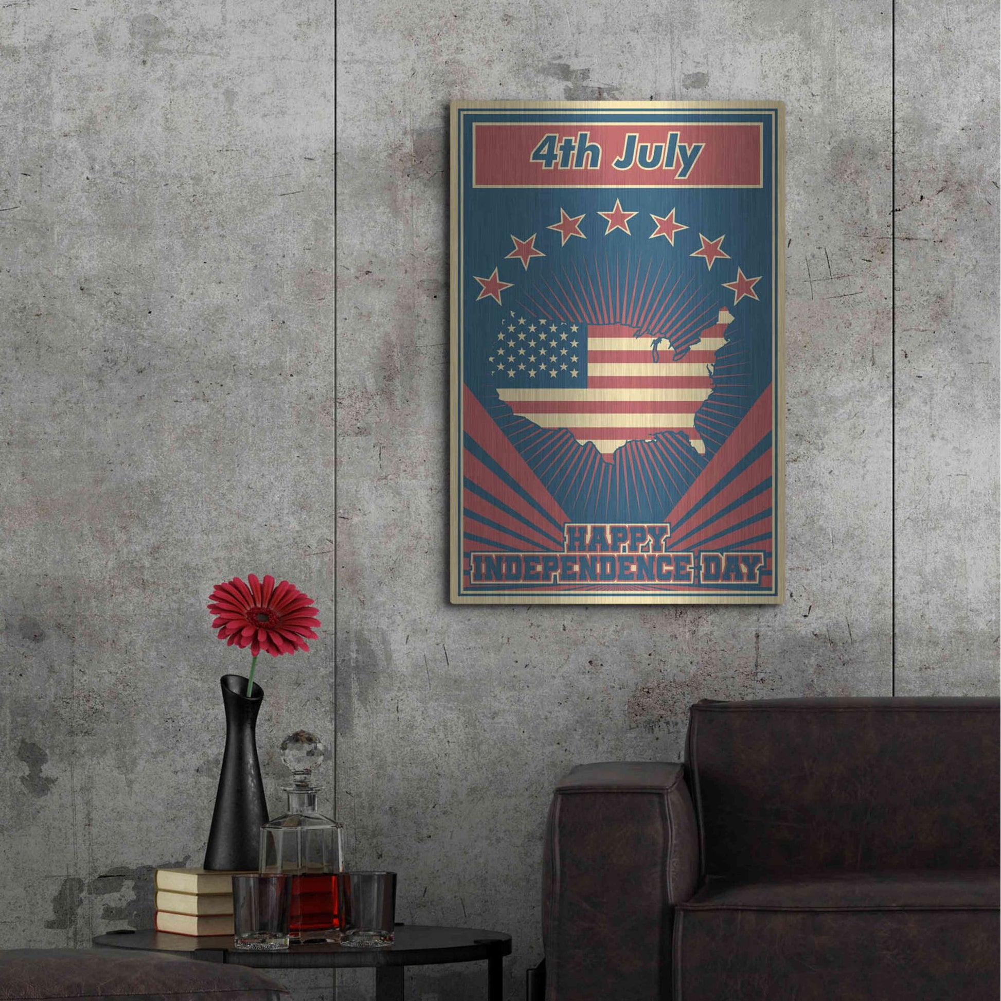 Luxe Metal Art 'Independence Day USA' Metal Wall Art,24x36