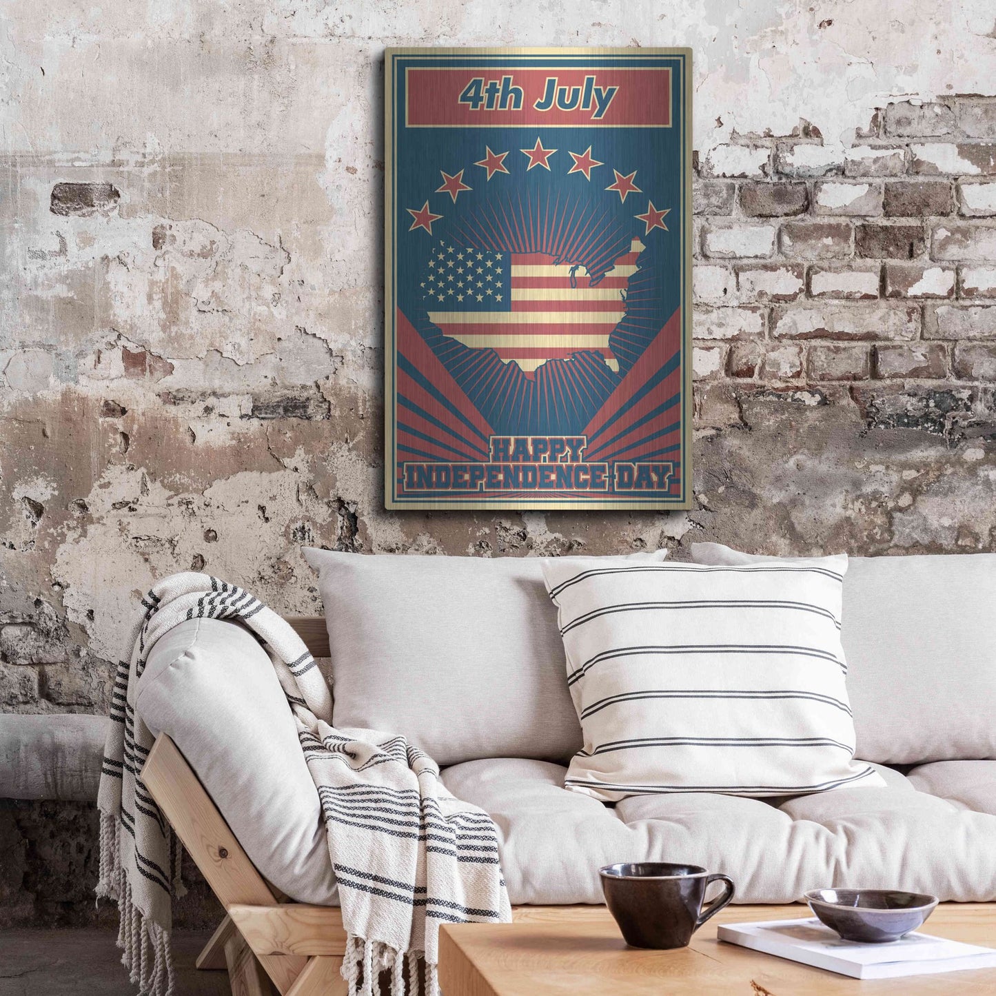 Luxe Metal Art 'Independence Day USA' Metal Wall Art,24x36