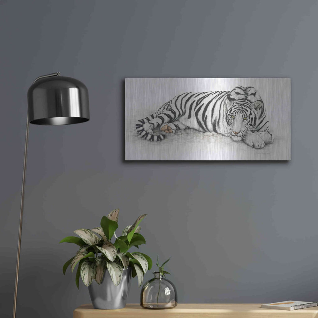 'Siberian Tiger' by Jan Henderson – Metal Wall Art, 24x12 room view
