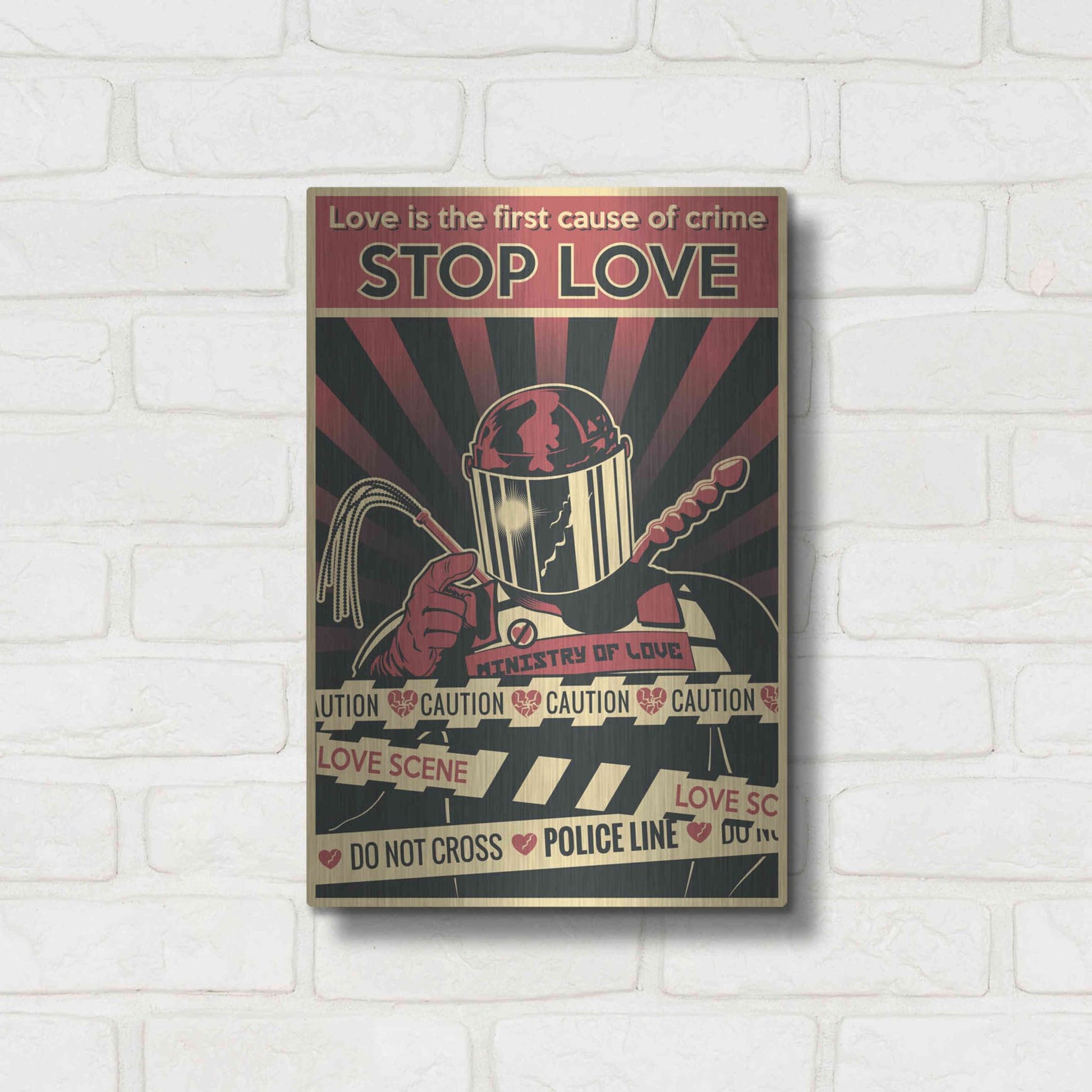 Luxe Metal Art 'Ministry of Love' Metal Wall Art,12x16