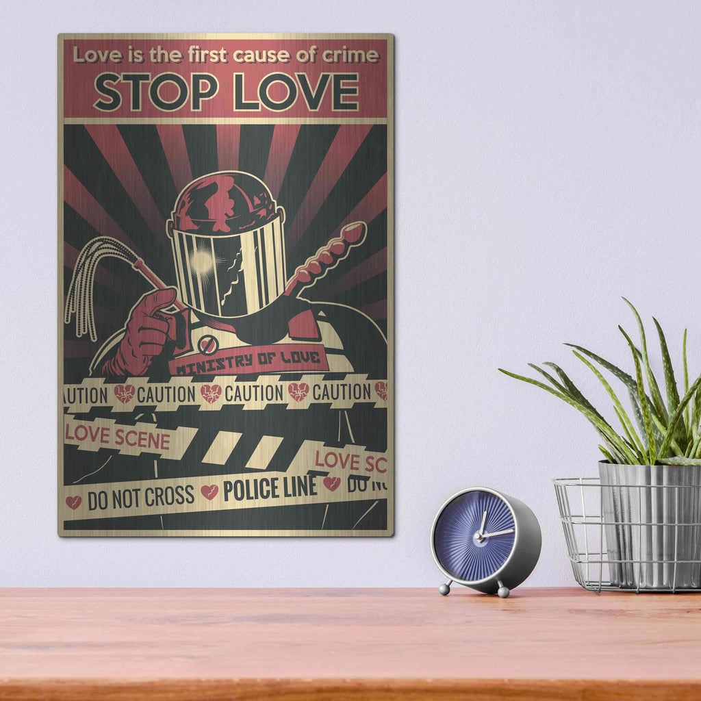 Luxe Metal Art 'Ministry of Love' Metal Wall Art,12x16