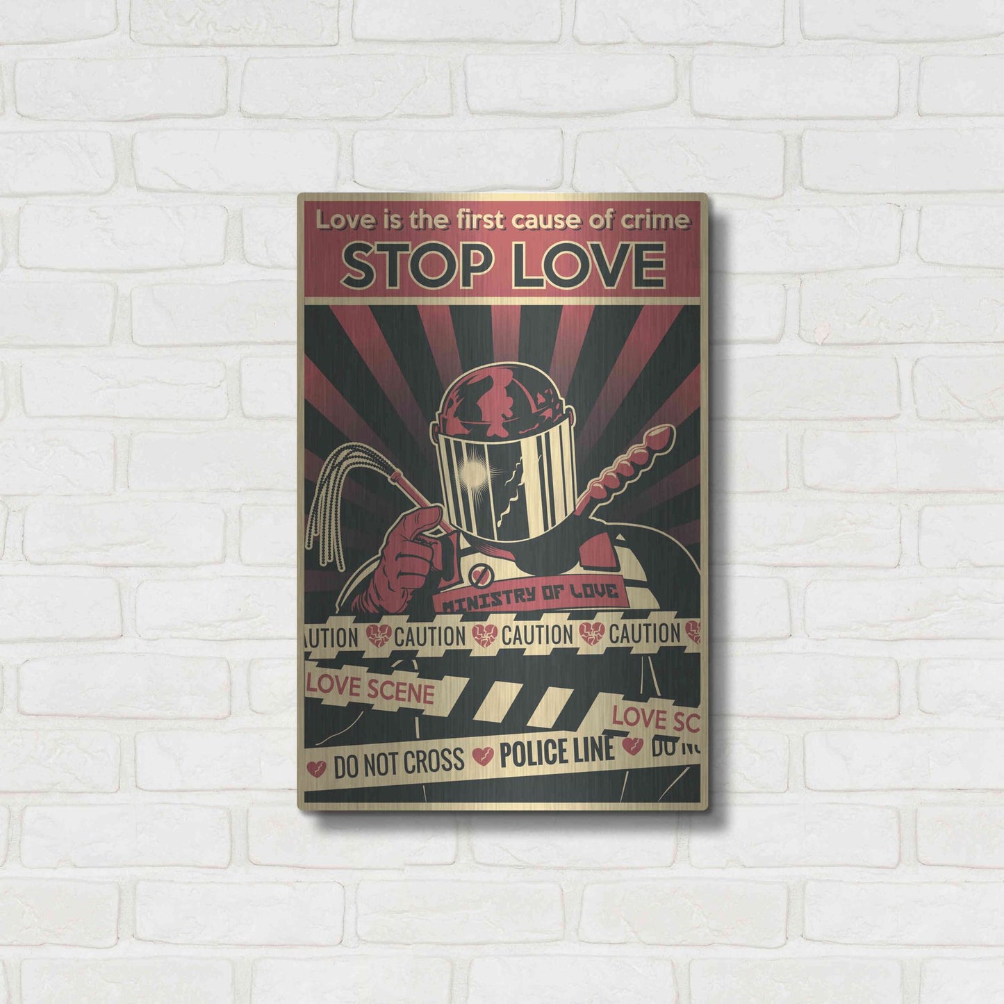 Luxe Metal Art 'Ministry of Love' Metal Wall Art,16x24