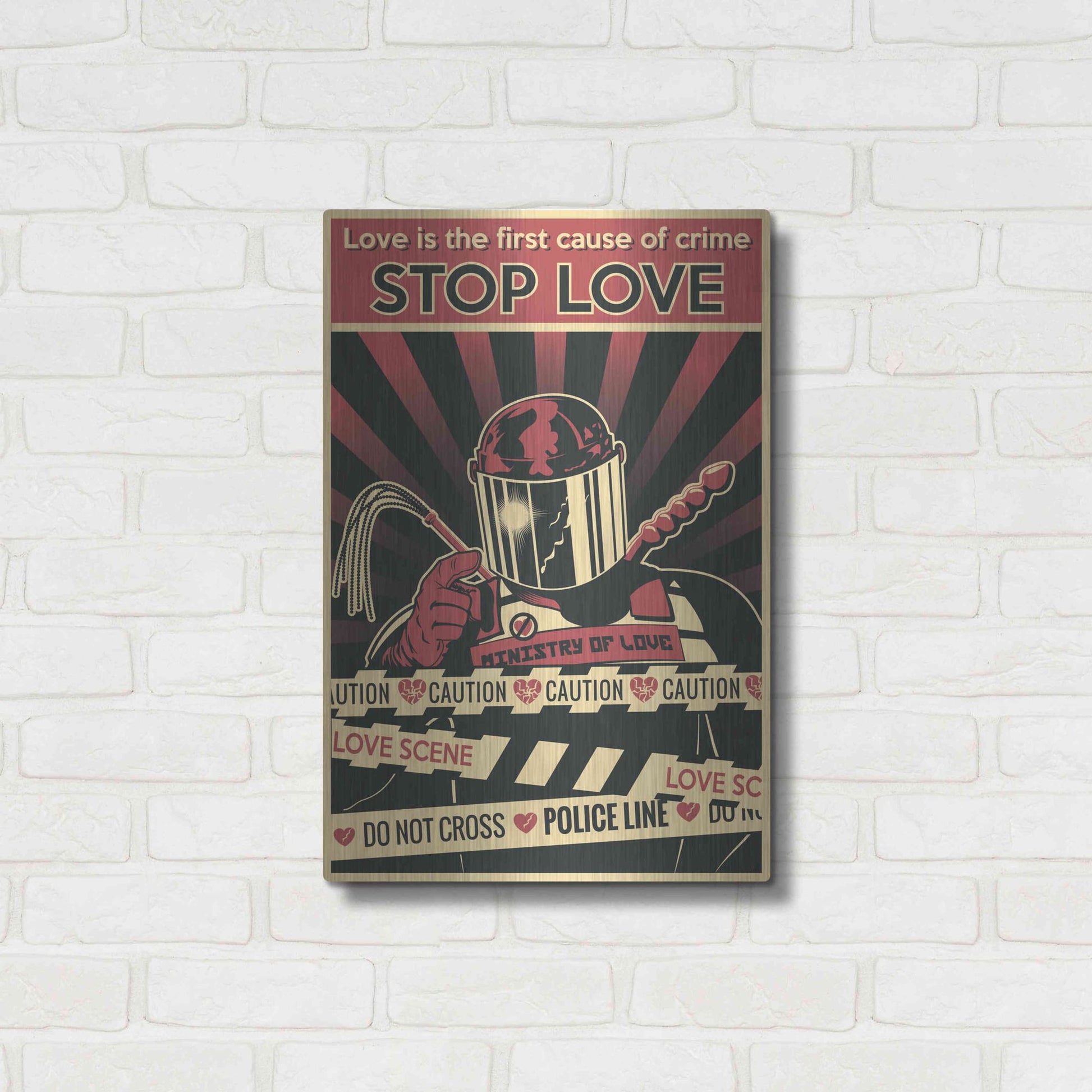 Luxe Metal Art 'Ministry of Love' Metal Wall Art,16x24