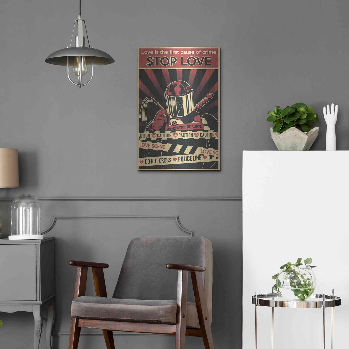 Luxe Metal Art 'Ministry of Love' Metal Wall Art,16x24