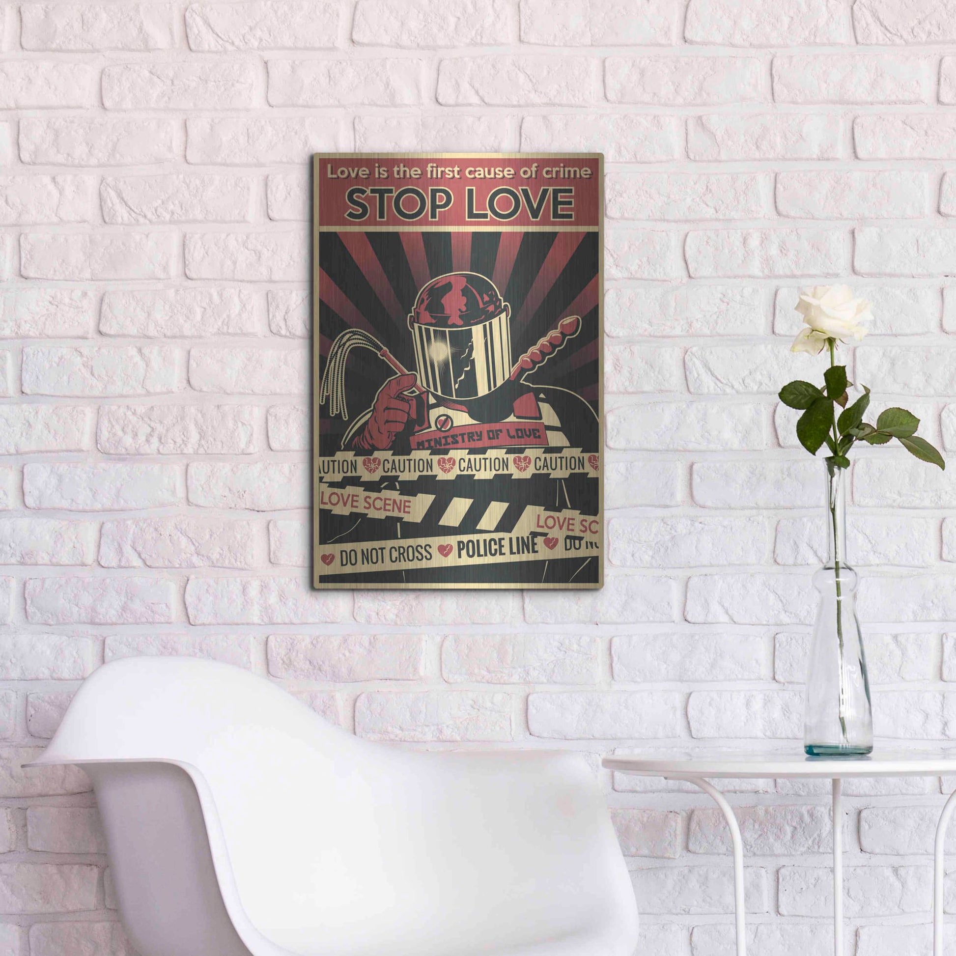 Luxe Metal Art 'Ministry of Love' Metal Wall Art,16x24