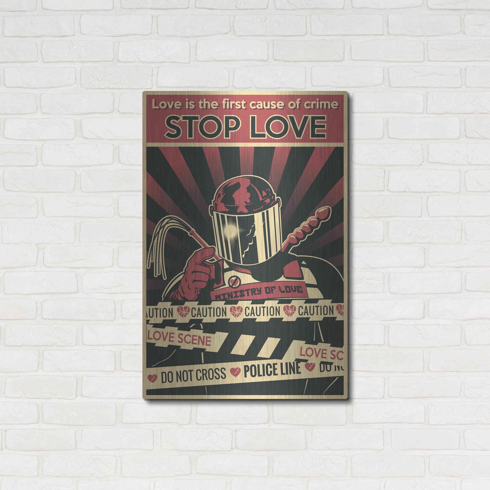 Luxe Metal Art 'Ministry of Love' Metal Wall Art,24x36