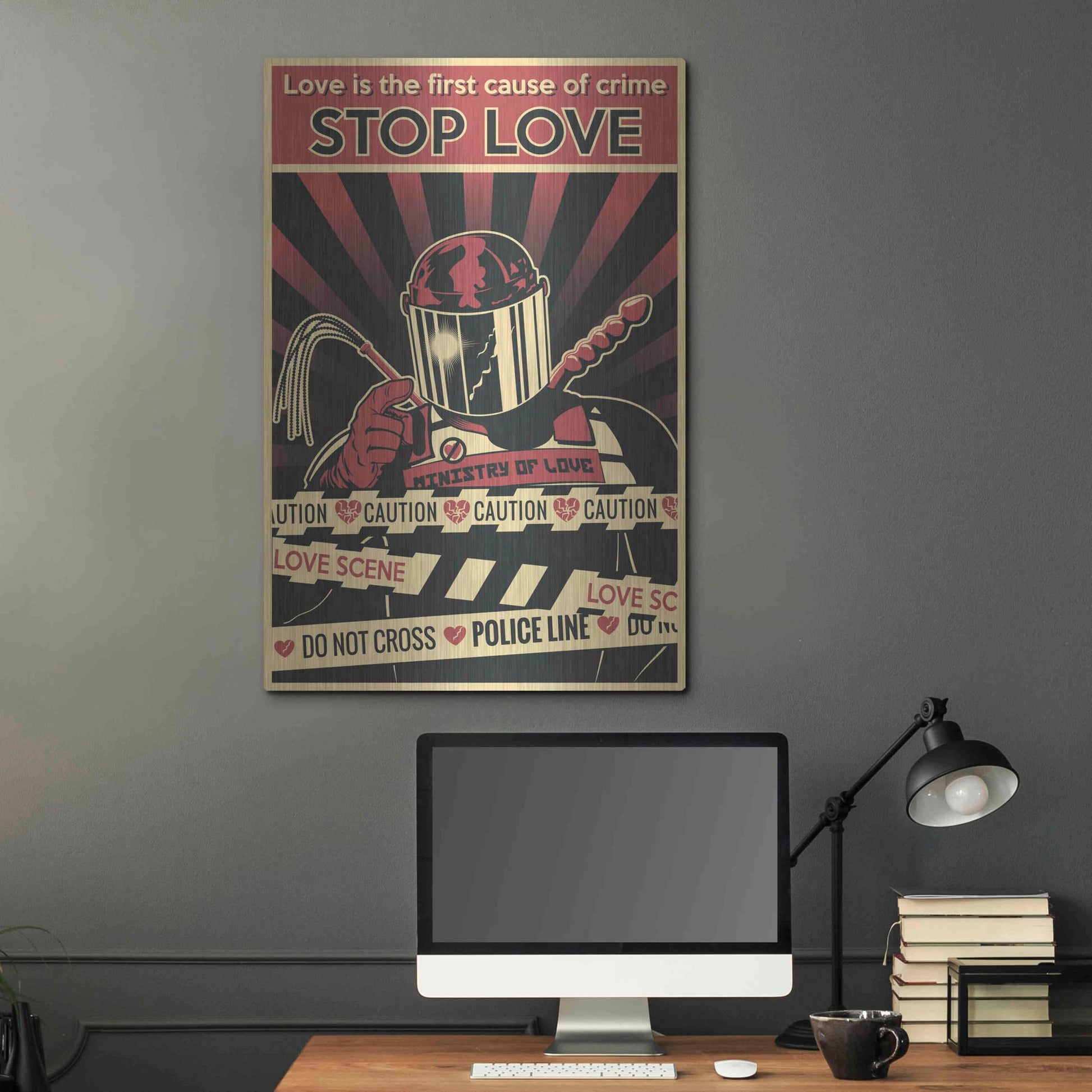 Luxe Metal Art 'Ministry of Love' Metal Wall Art,24x36