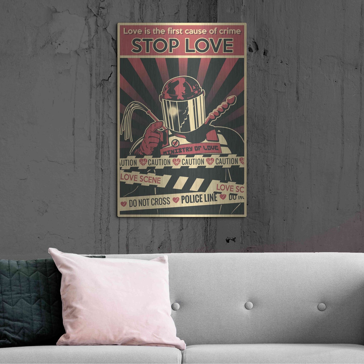 Luxe Metal Art 'Ministry of Love' Metal Wall Art,24x36