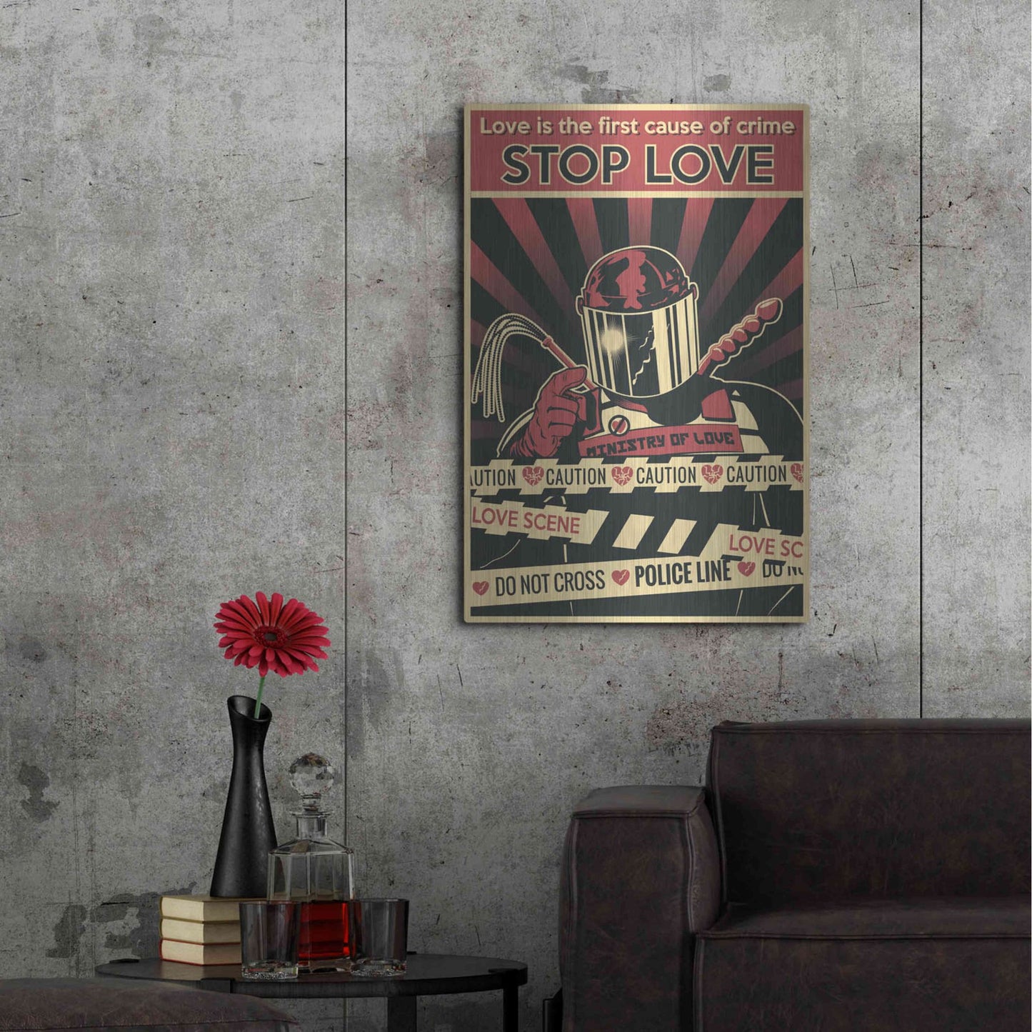 Luxe Metal Art 'Ministry of Love' Metal Wall Art,24x36