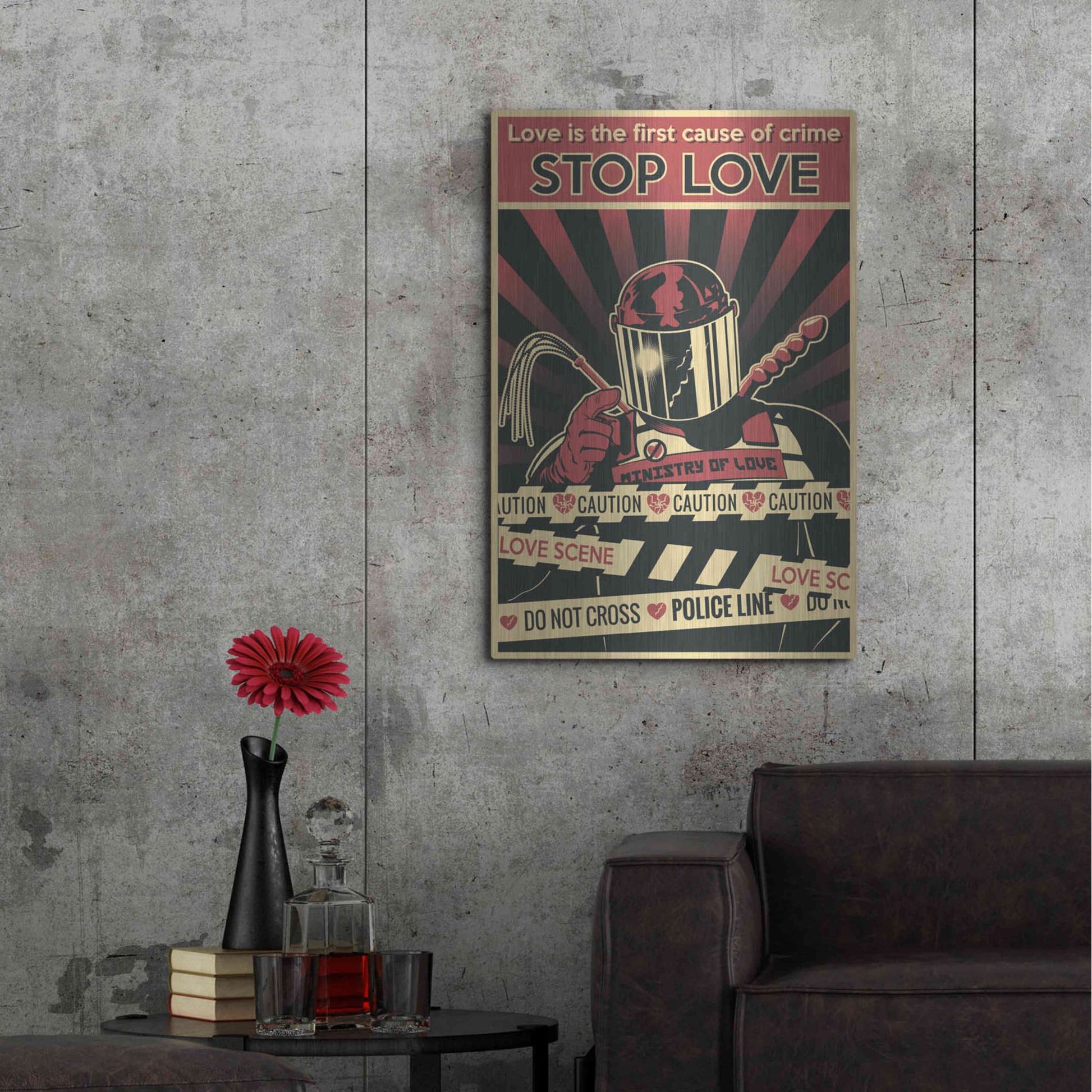 Luxe Metal Art 'Ministry of Love' Metal Wall Art,24x36