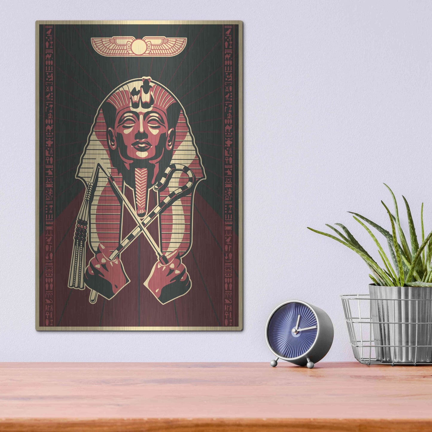 Luxe Metal Art 'Pharoah' Metal Wall Art,12x16