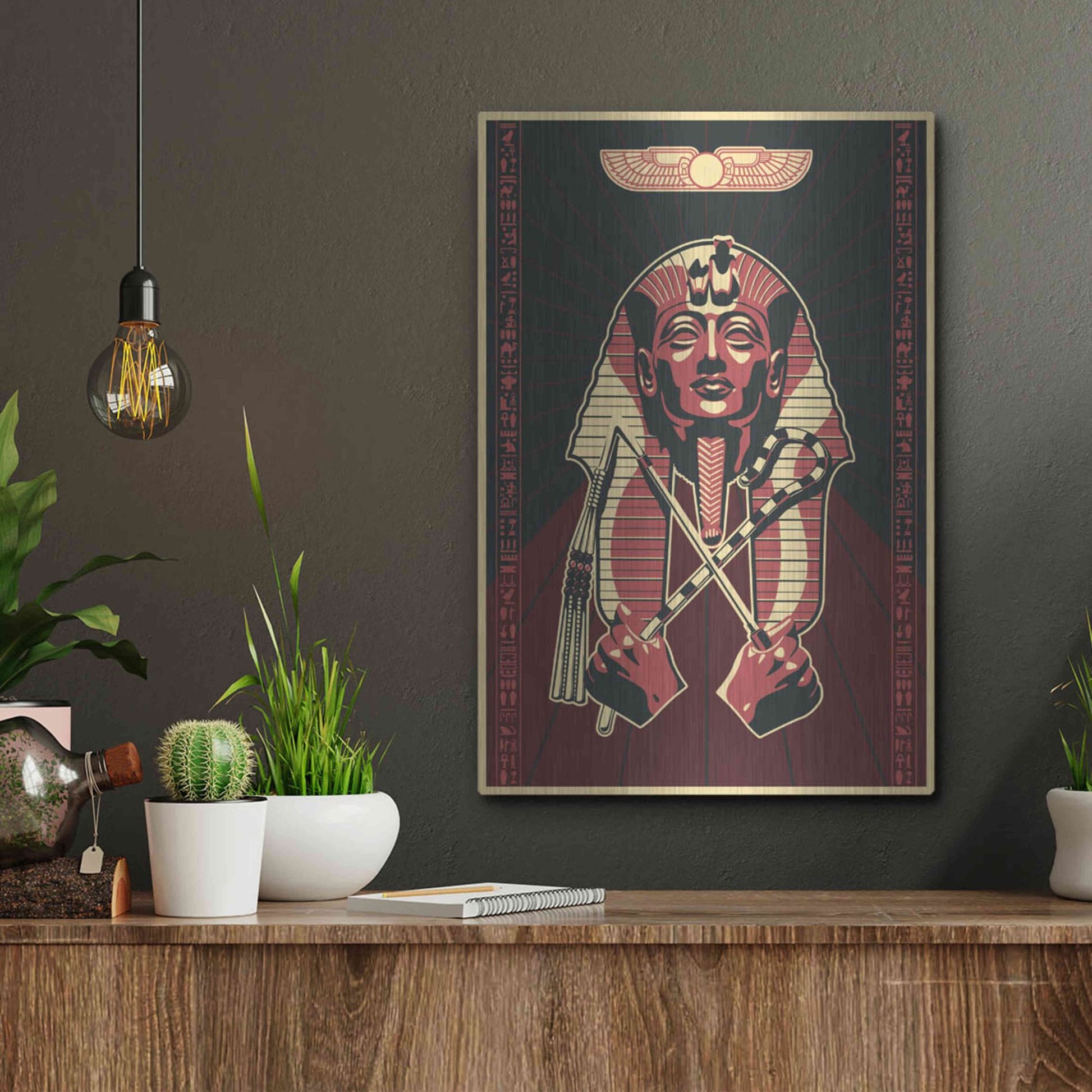 Luxe Metal Art 'Pharoah' Metal Wall Art,12x16