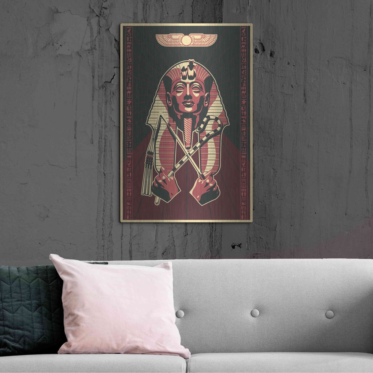 Luxe Metal Art 'Pharoah' Metal Wall Art,24x36