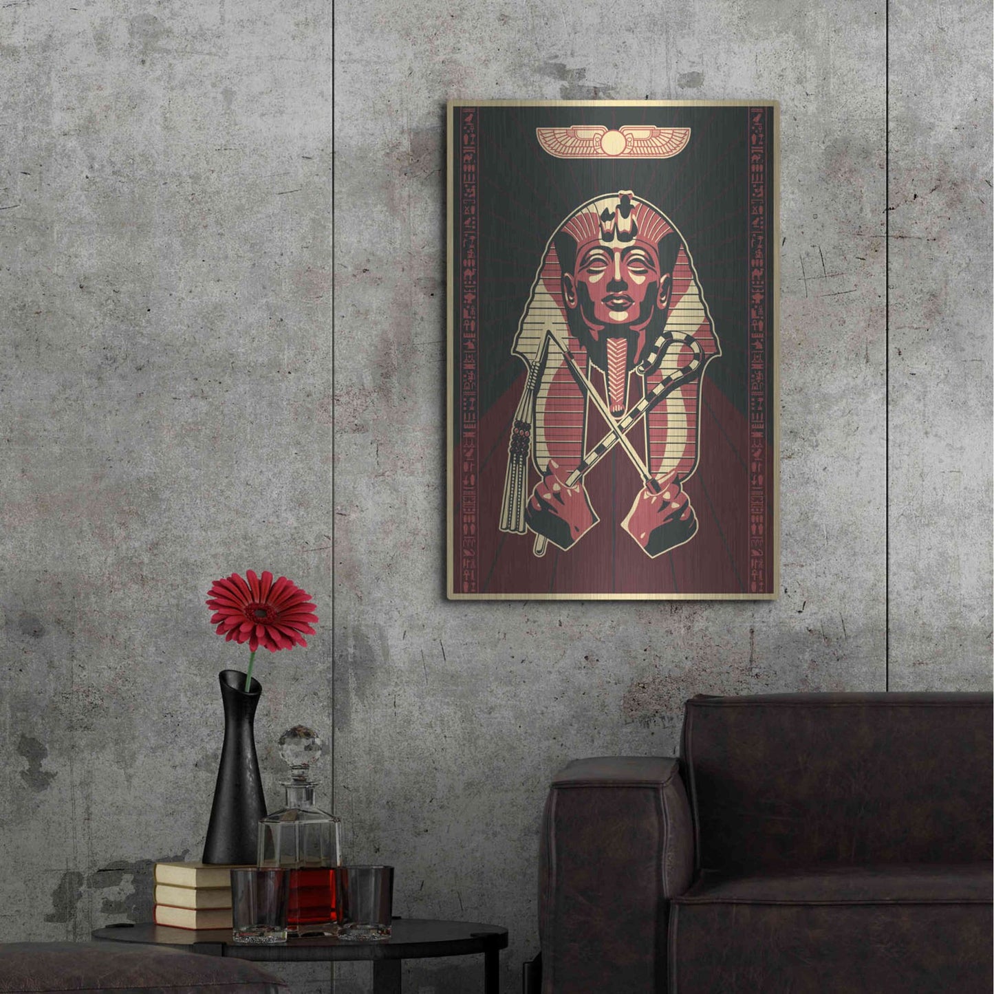 Luxe Metal Art 'Pharoah' Metal Wall Art,24x36