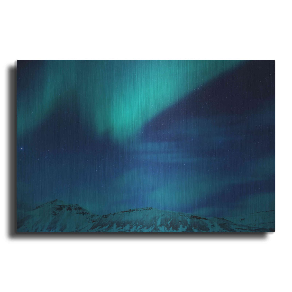 'Amazing Northern Lights Blue' by Luxe Metal Portfolio – Metal Wall Art