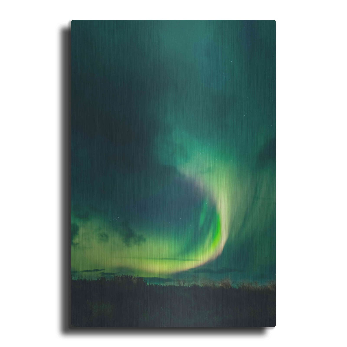 'Amazing Northern Lights Green' by Luxe Metal Portfolio – Metal Wall Art
