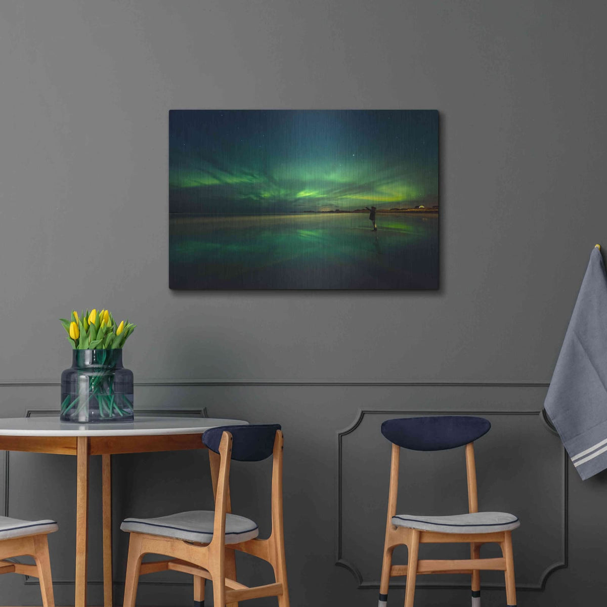 'Amazing View On The Northern Lights' by Luxe Metal Portfolio – Metal Wall Art, 36x24 room view