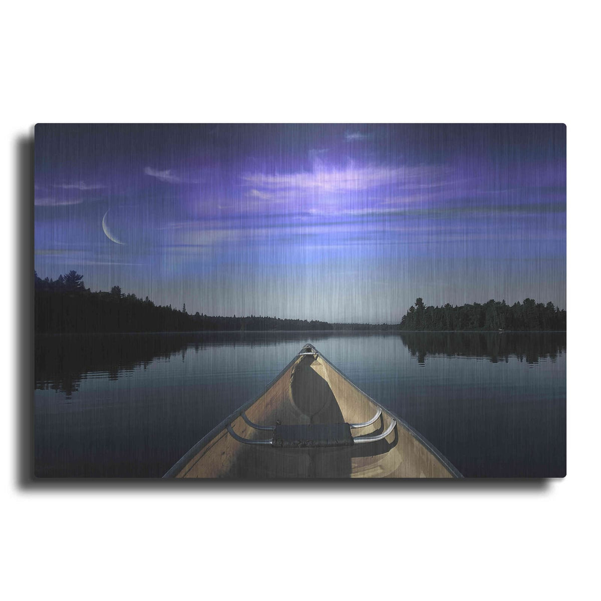 'Canoeing Under The Northern Lights' by Luxe Metal Portfolio – Metal Wall Art