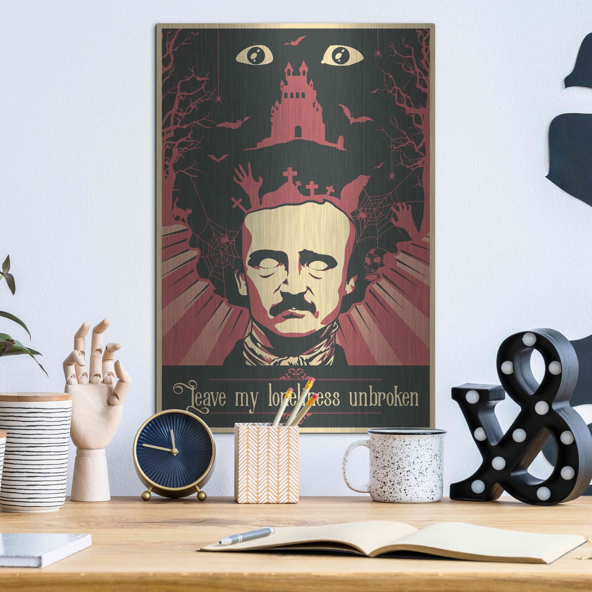 Luxe Metal Art 'Poe' Metal Wall Art,12x16