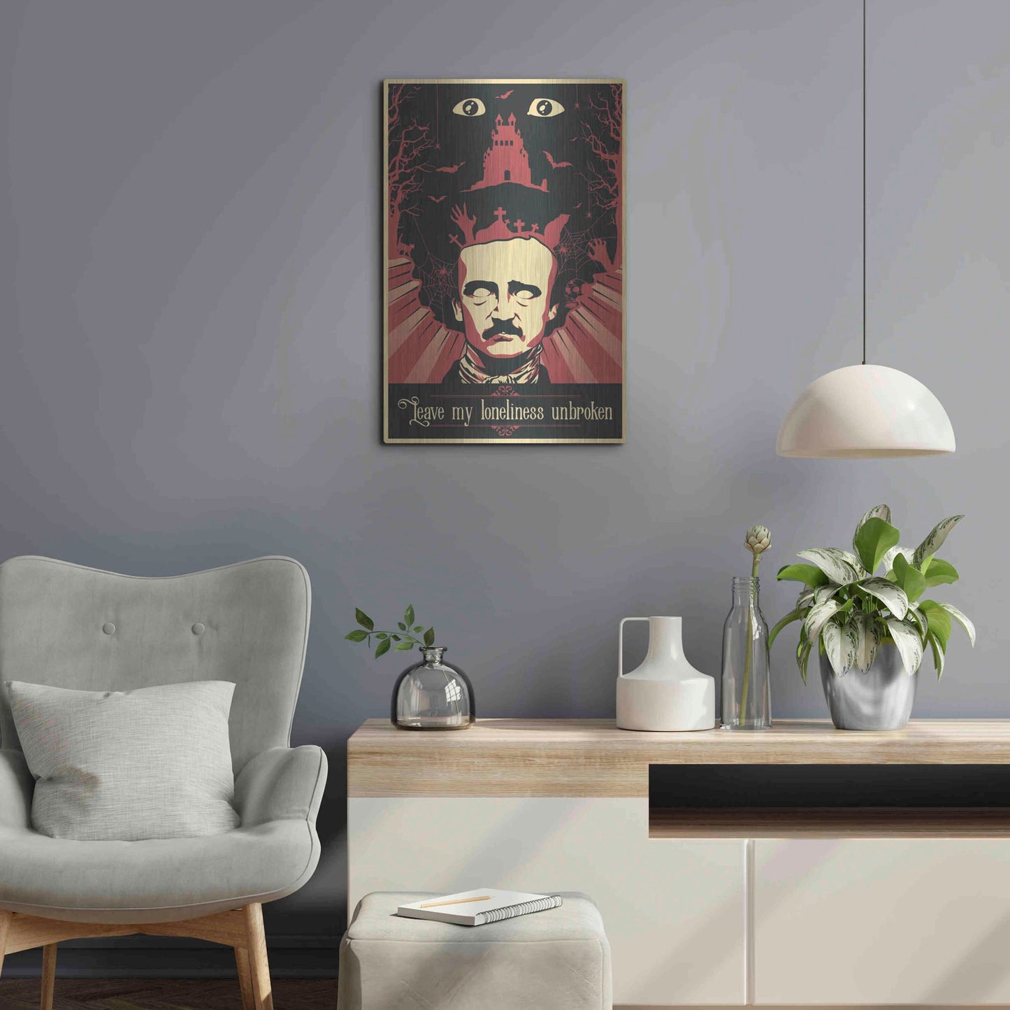 Luxe Metal Art 'Poe' Metal Wall Art,16x24