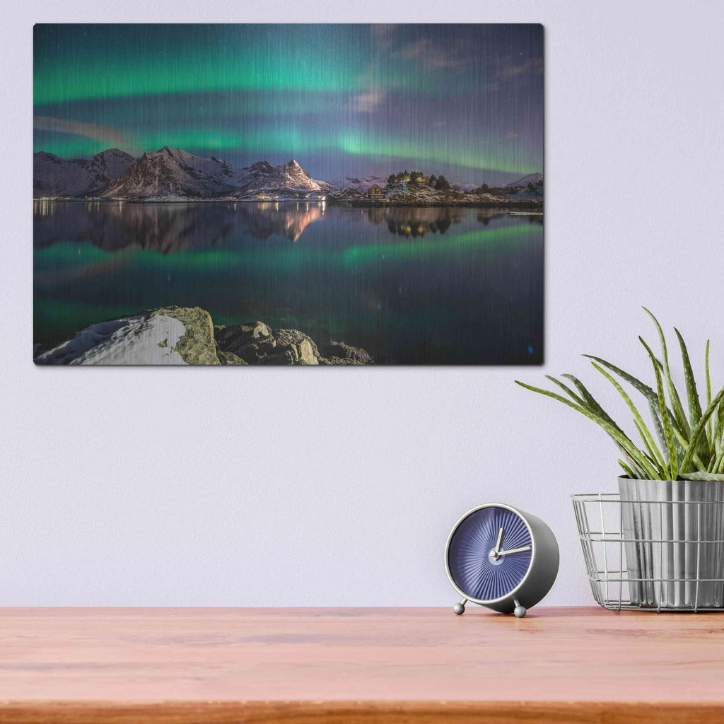 'Northern Light Aurora Borealis' by Luxe Metal Portfolio – Metal Wall Art, 16x12 room view