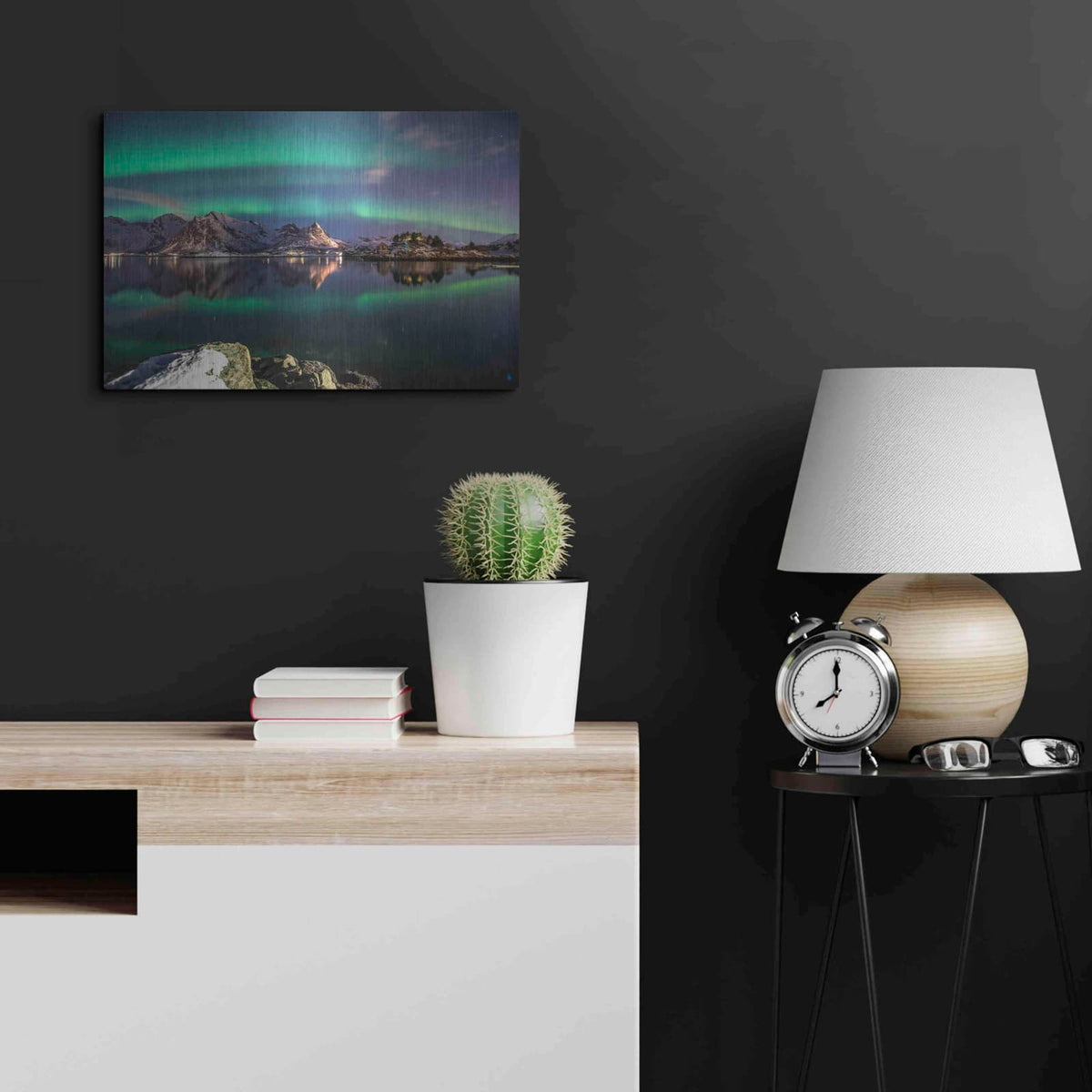 'Northern Light Aurora Borealis' by Luxe Metal Portfolio – Metal Wall Art, 24x16 room view