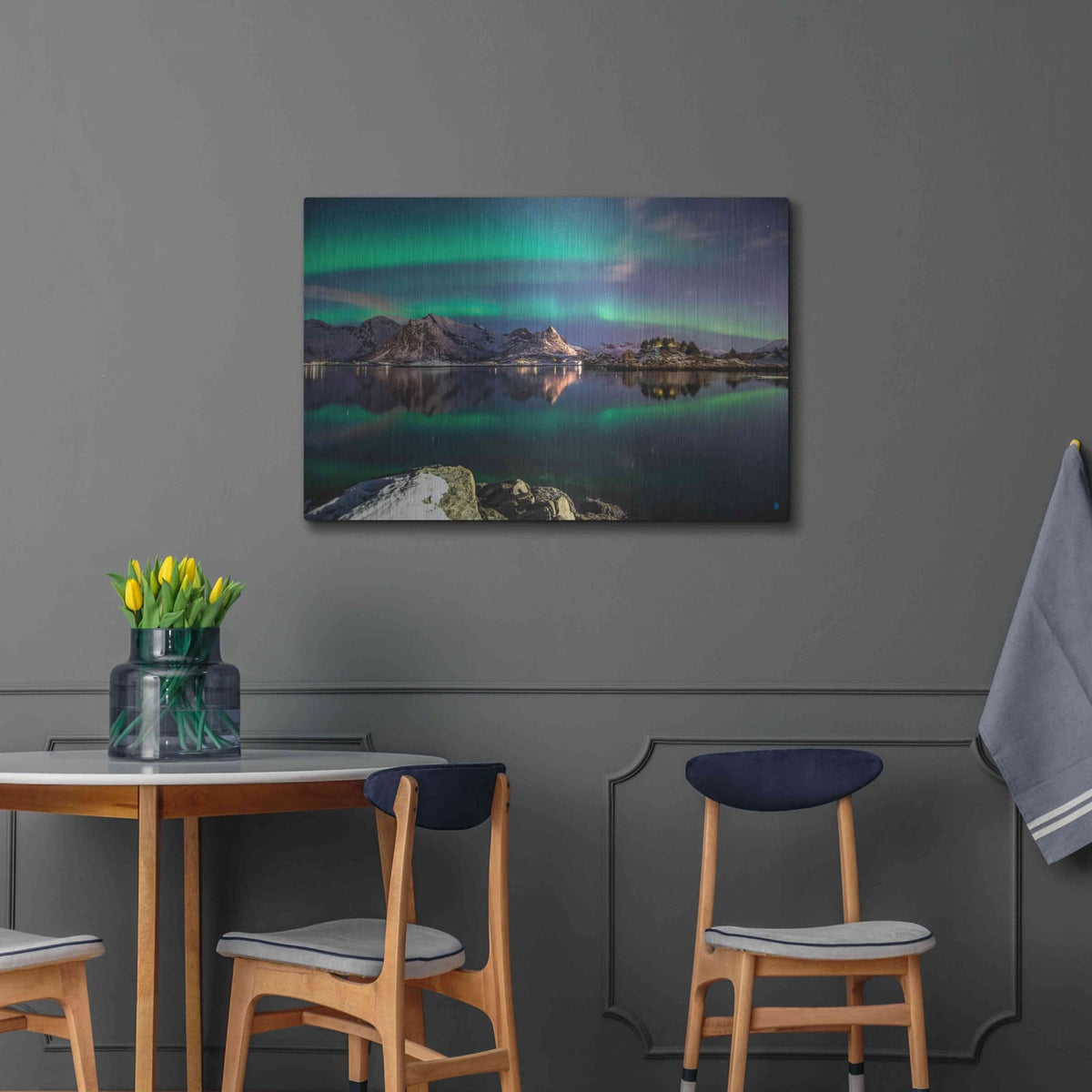 'Northern Light Aurora Borealis' by Luxe Metal Portfolio – Metal Wall Art, 36x24 room view