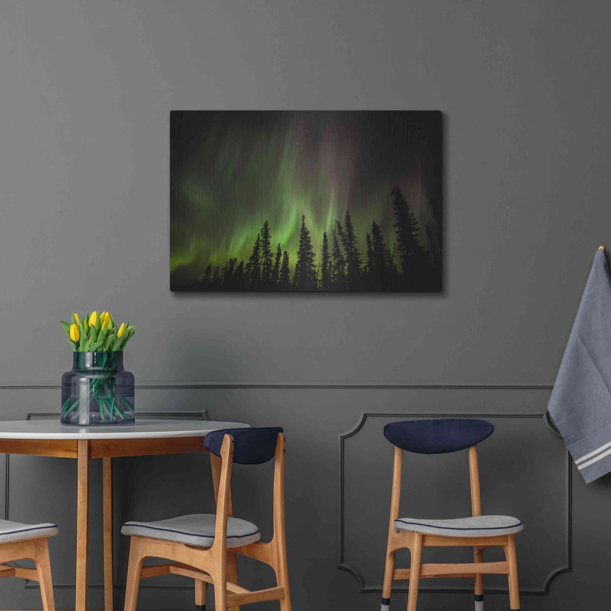 'Northern Lights 2' by Luxe Metal Portfolio – Metal Wall Art, 36x24 room view