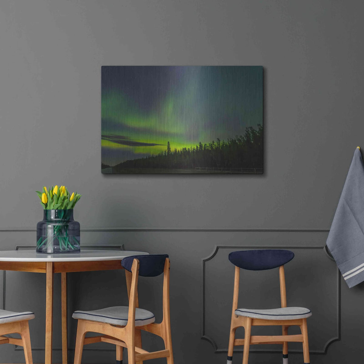 'Northern Lights 3' by Luxe Metal Portfolio – Metal Wall Art, 36x24 room view