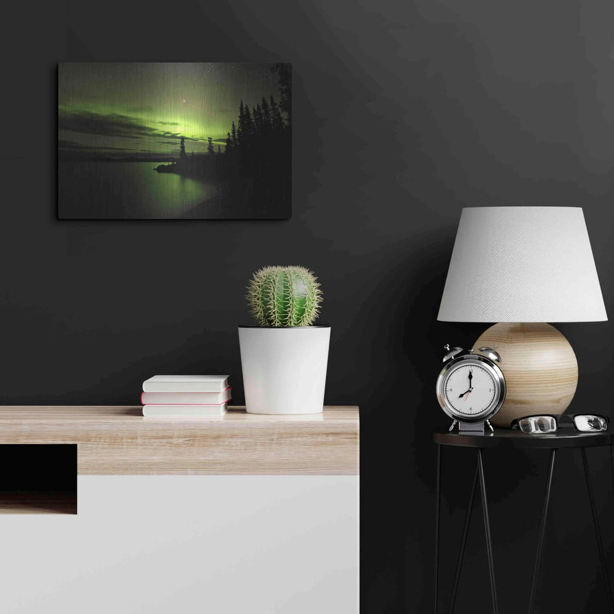 'Northern Lights 4' by Luxe Metal Portfolio – Metal Wall Art, 24x16 room view