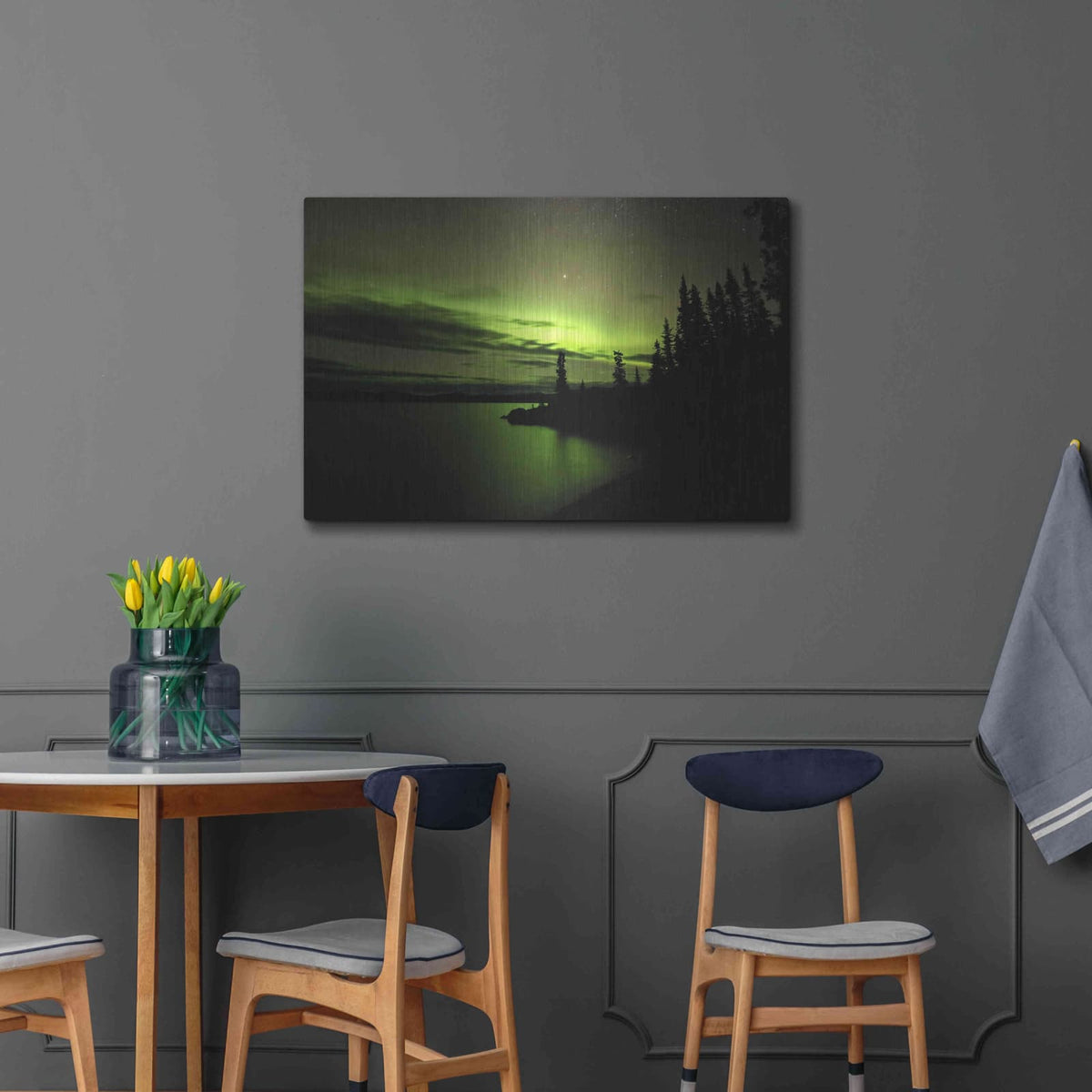 'Northern Lights 4' by Luxe Metal Portfolio – Metal Wall Art, 36x24 room view